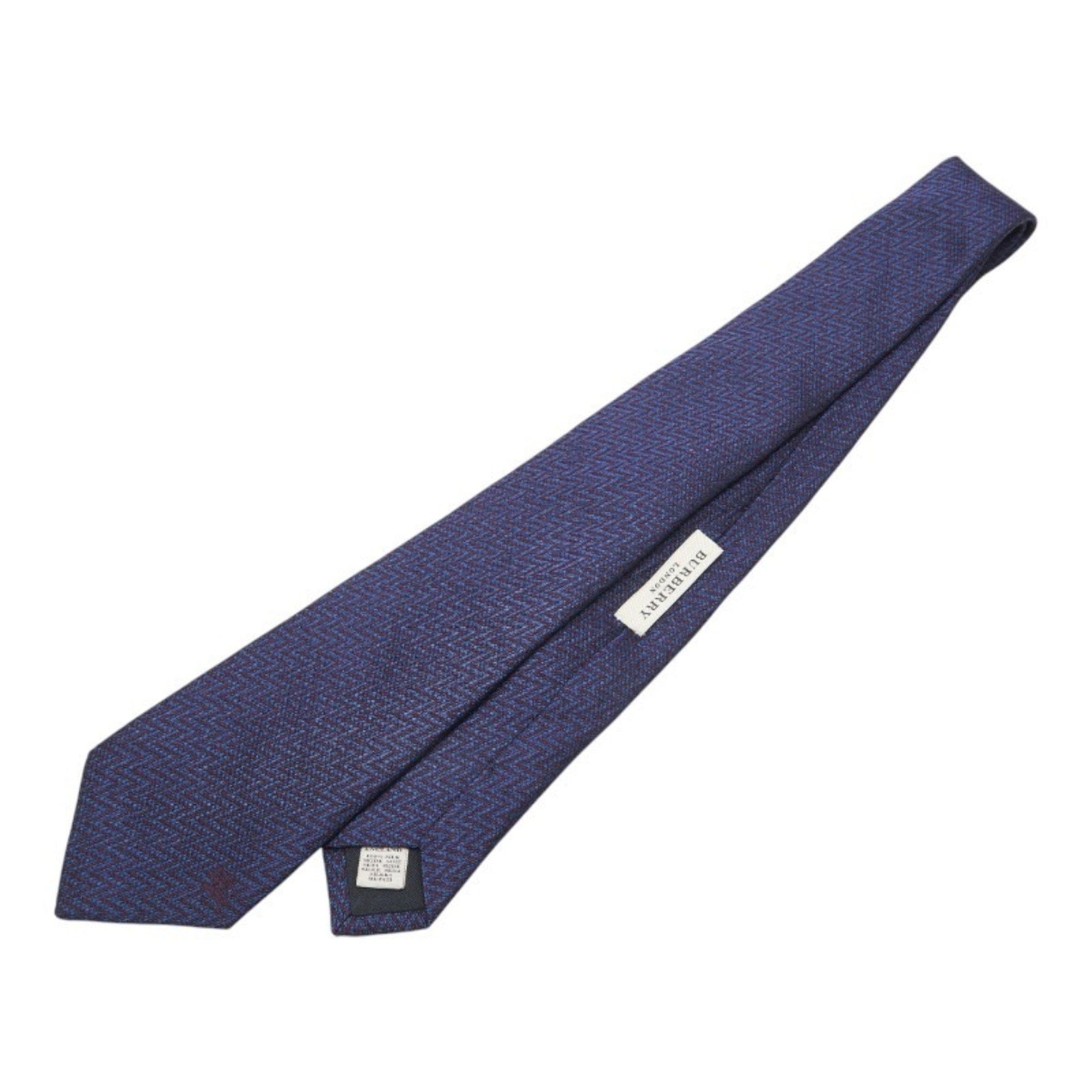 Burberry Shadow Horse Tie, Navy and Purple Silk