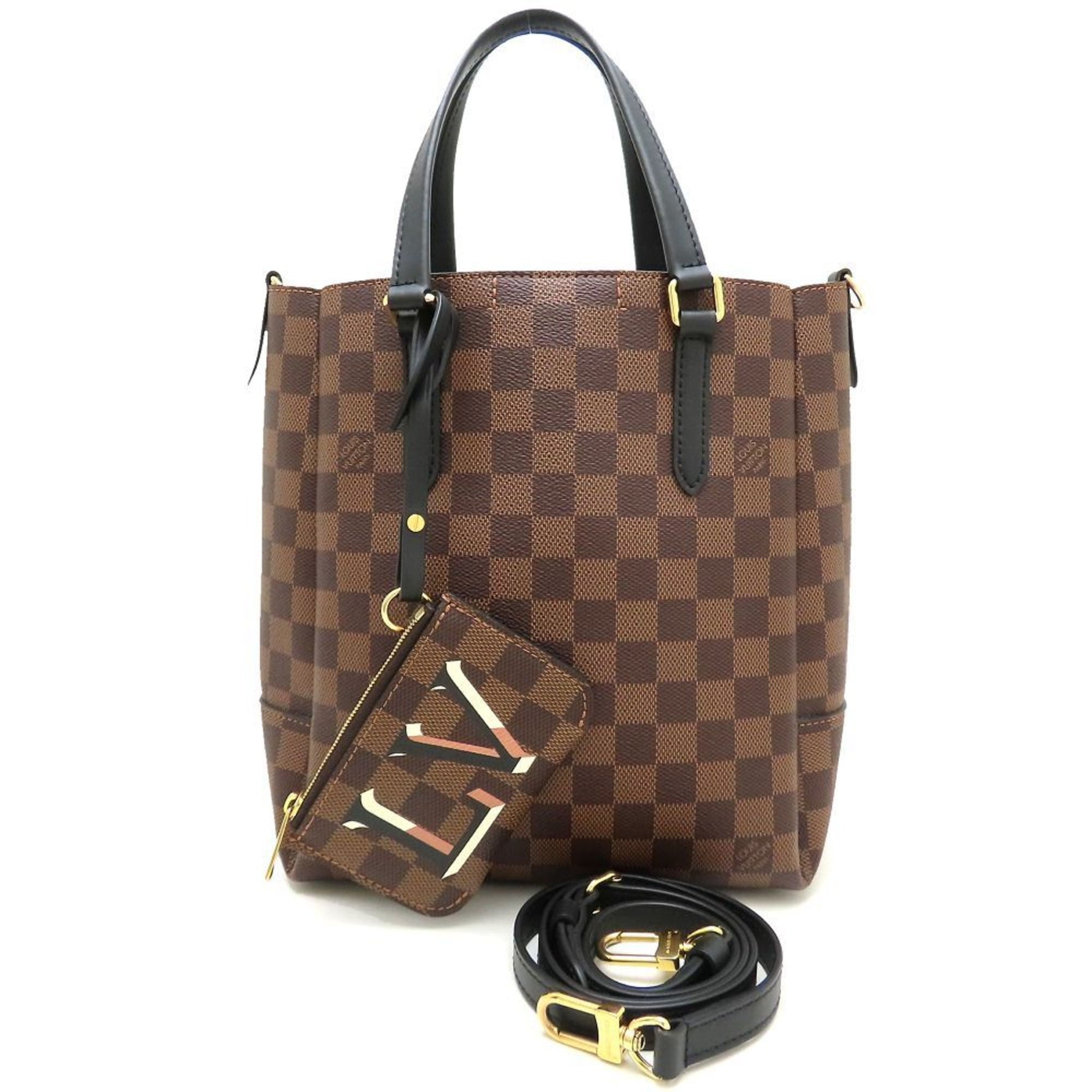Louis Vuitton Damier Belmont NV BB Handbag, Ebene Noir