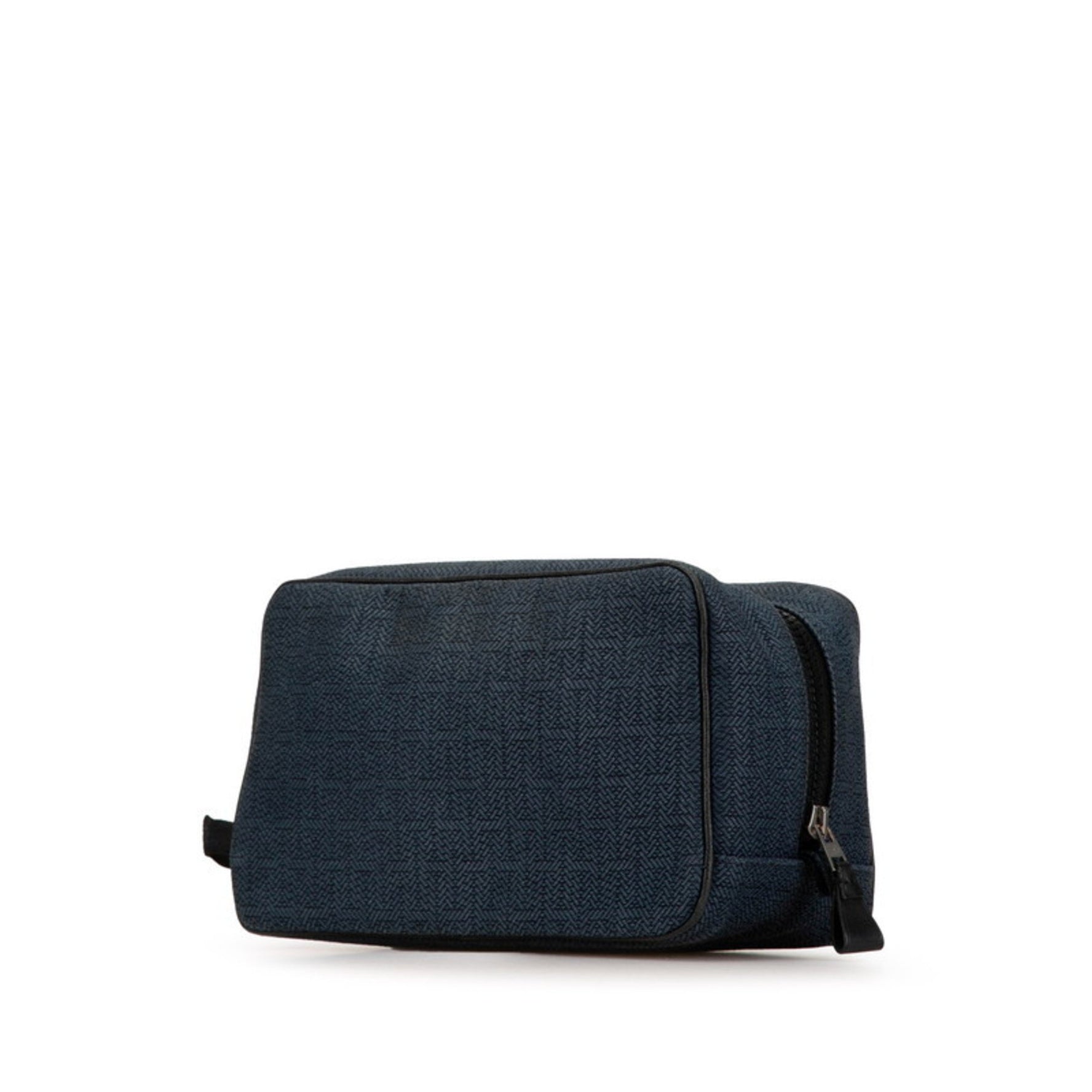Hermes Globe Trotter MM Pouch Second Bag Navy Toile Chevron Women's HERMES