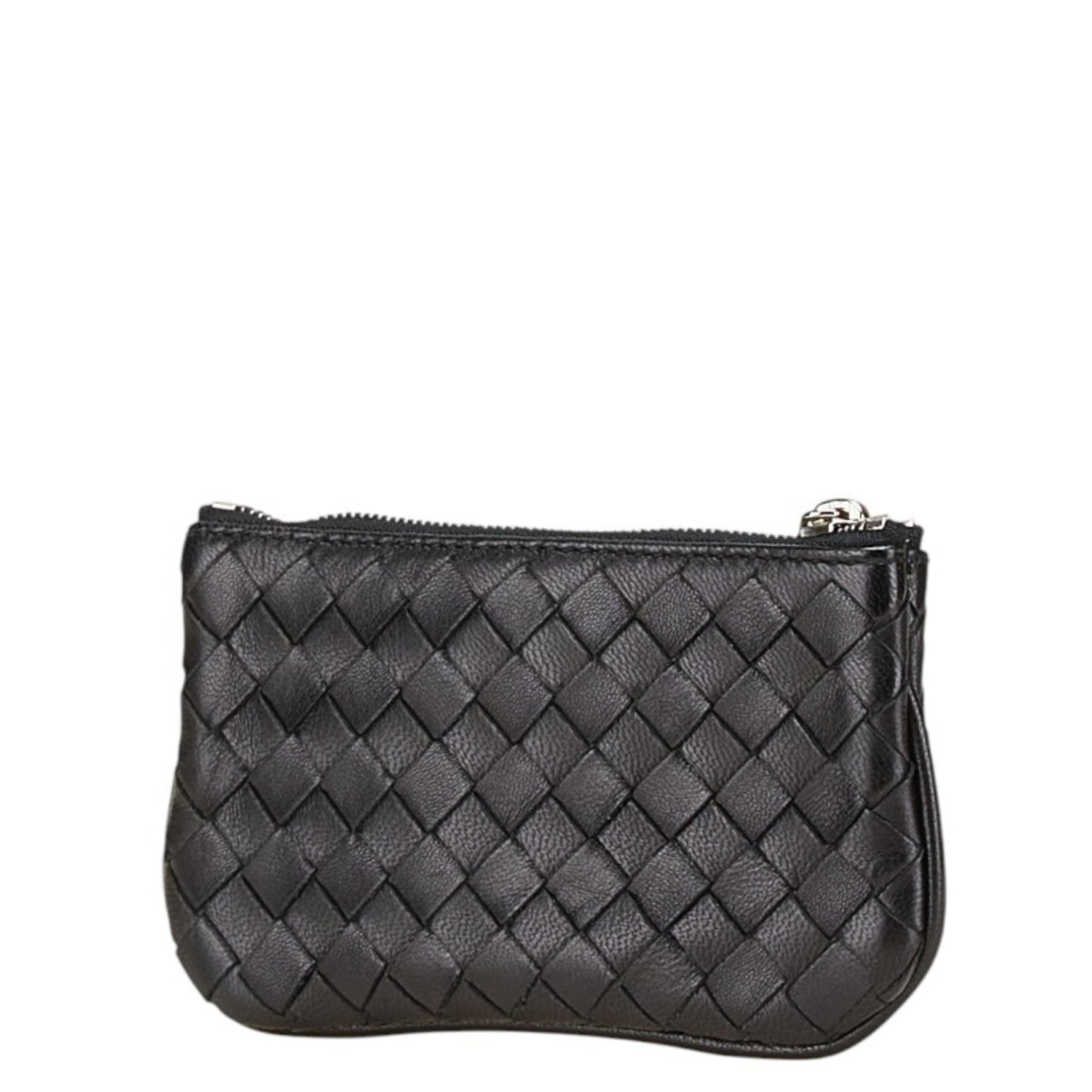 Bottega Veneta Intrecciato Coin Case in Black Leather for Men