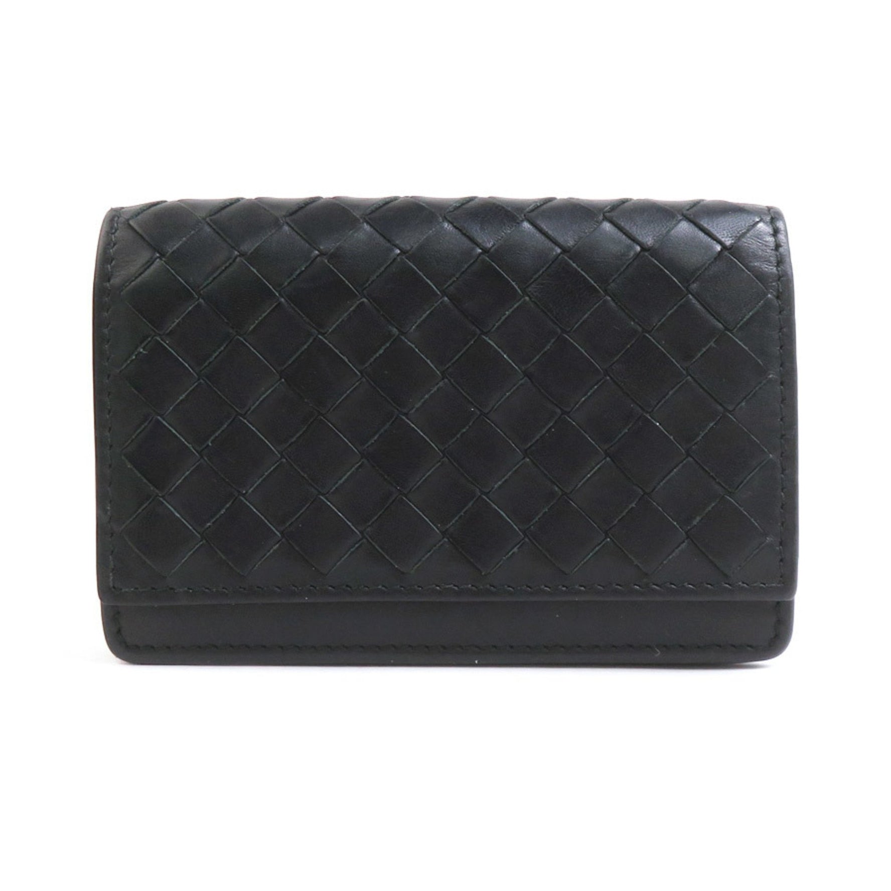 BOTTEGA VENETA Business Card Holder/Card Case Holder Intrecciato Leather Black Men's Women's h31157a