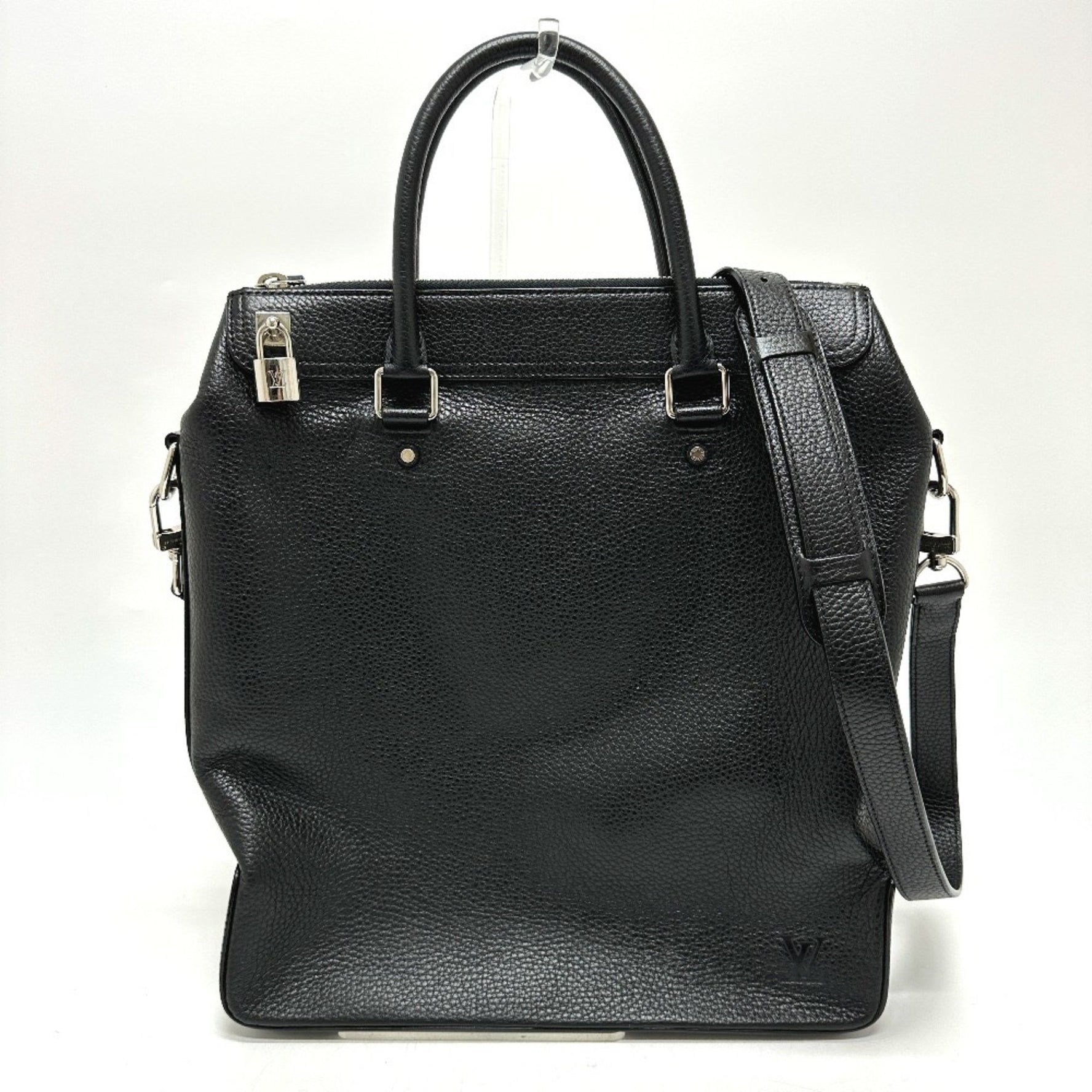 LOUIS VUITTON M94476 Greenwich Tote Bag in Taurillon Leather, Men's, Black