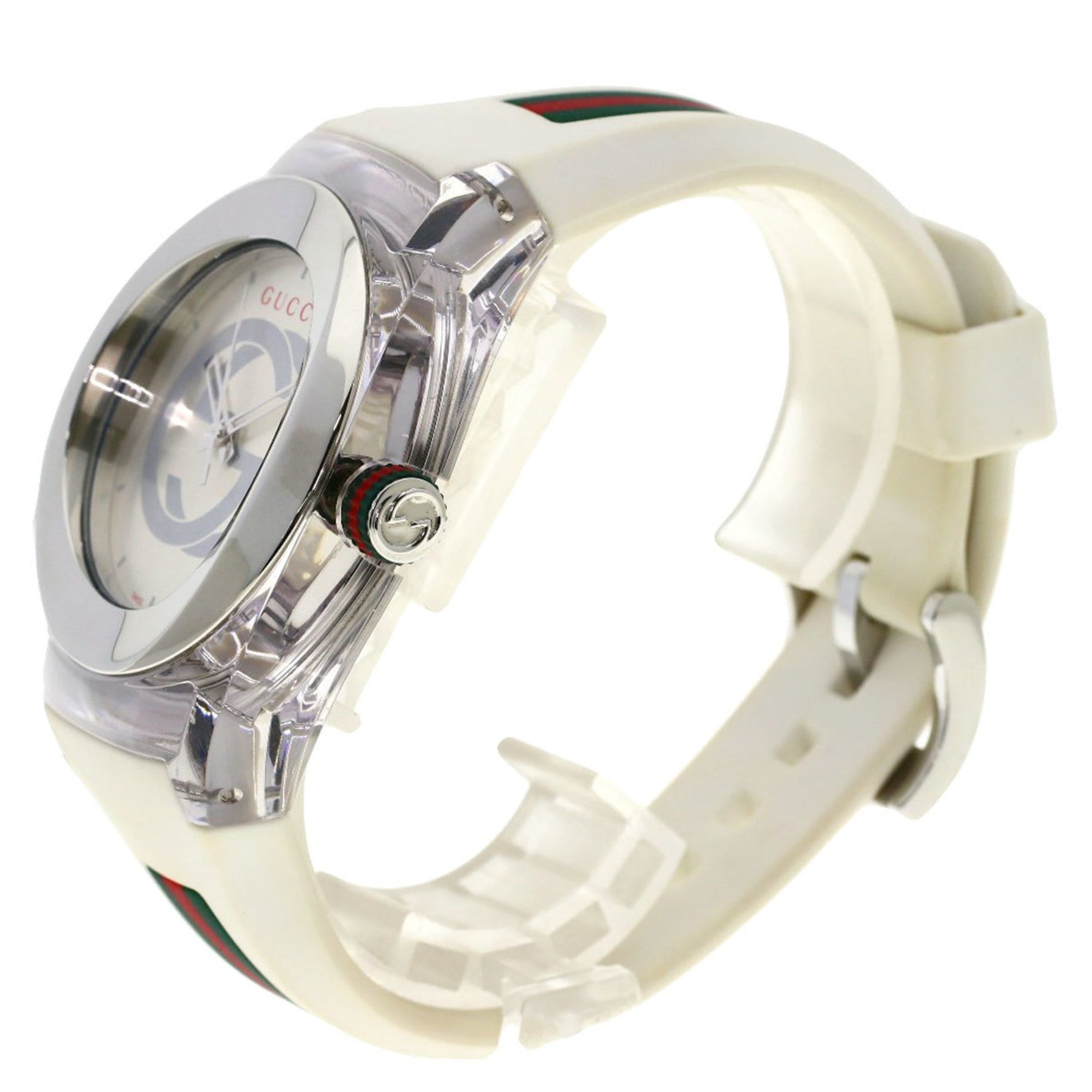 Gucci 137.1 SYNC Watch in Stainless Steel and Rubber