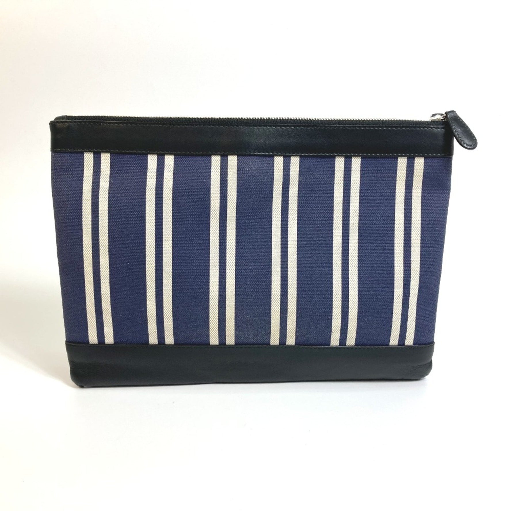 Balenciaga Striped logo Bag Large Pouch Cluch Bag Clutch bag Navy x Black