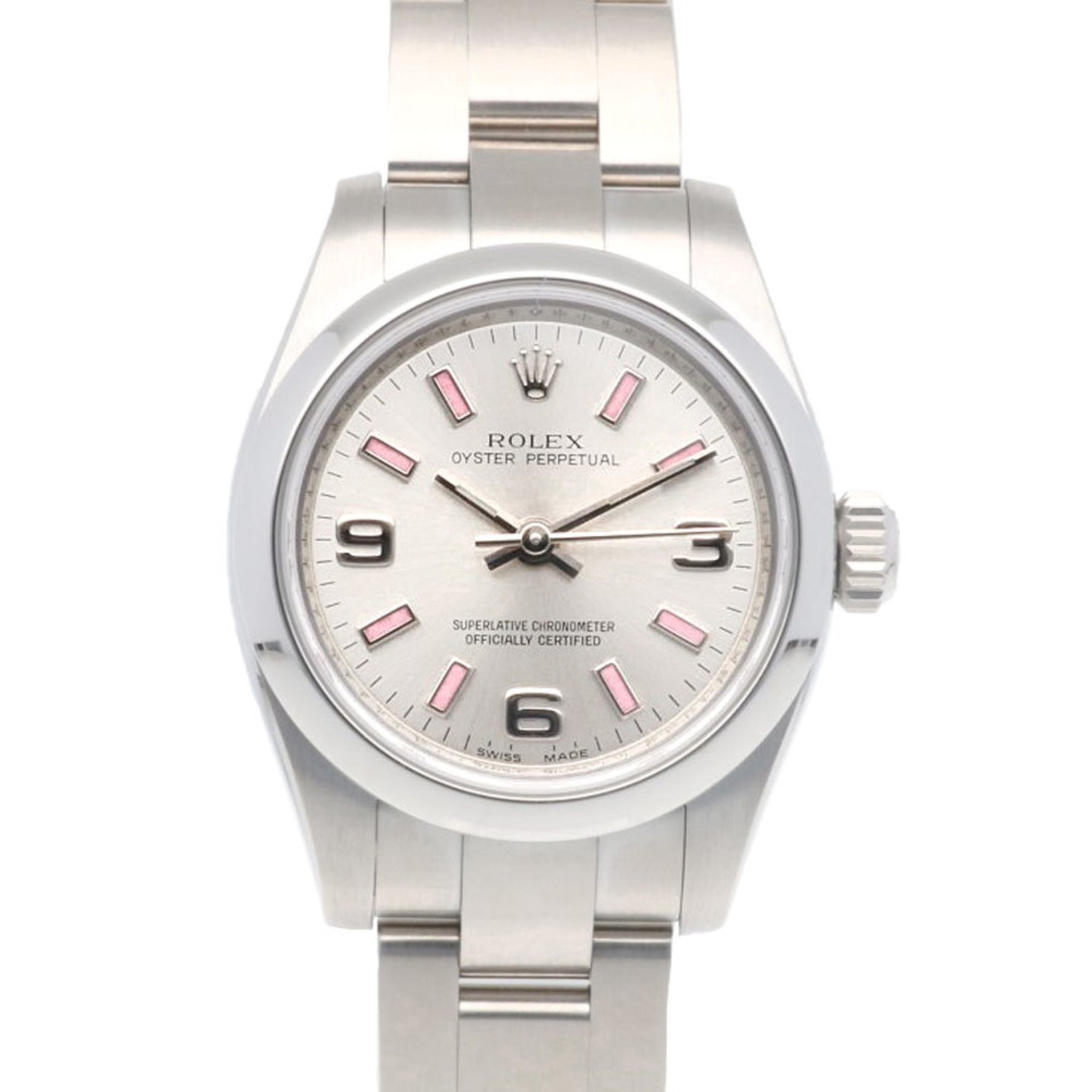 Rolex Oyster Perpetual Watch, Stainless Steel, Automatic, Random Pink Bar, Overhauled