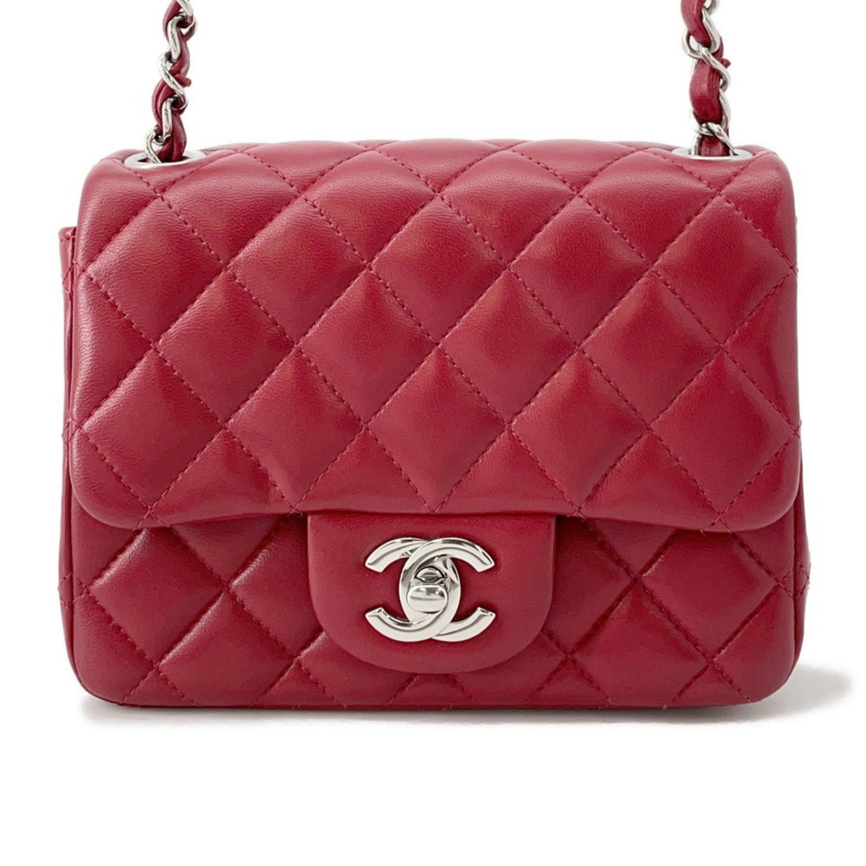 Chanel Chain Shoulder Bag Mini Matelasse Coco Mark Lambskin