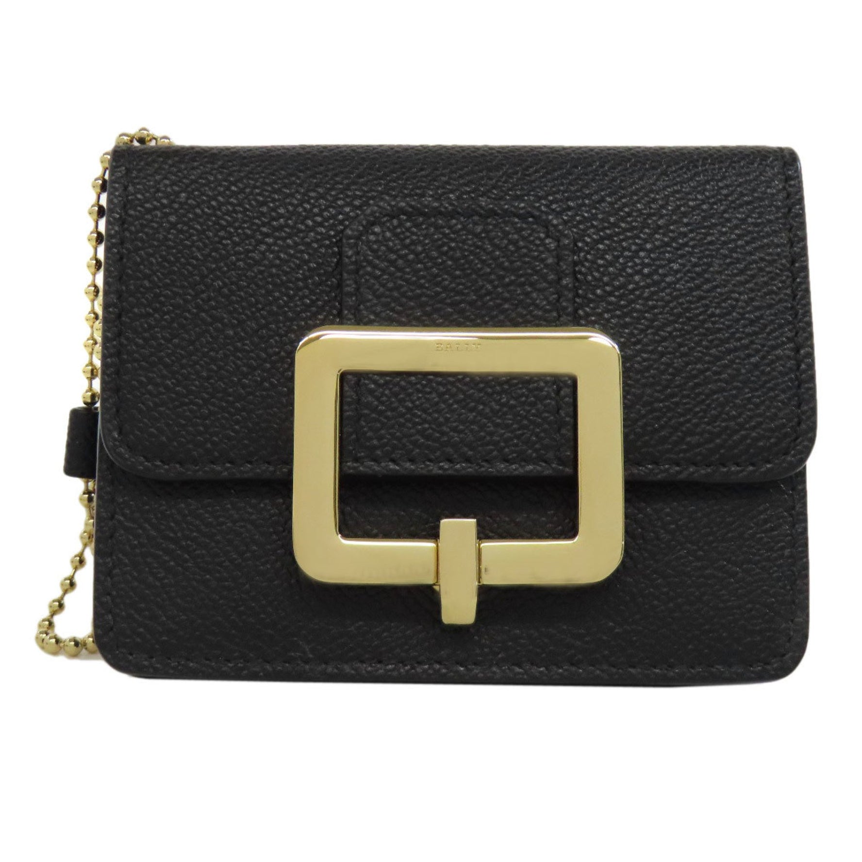 BALLY Business Card Holder/Card Case Leather Women's