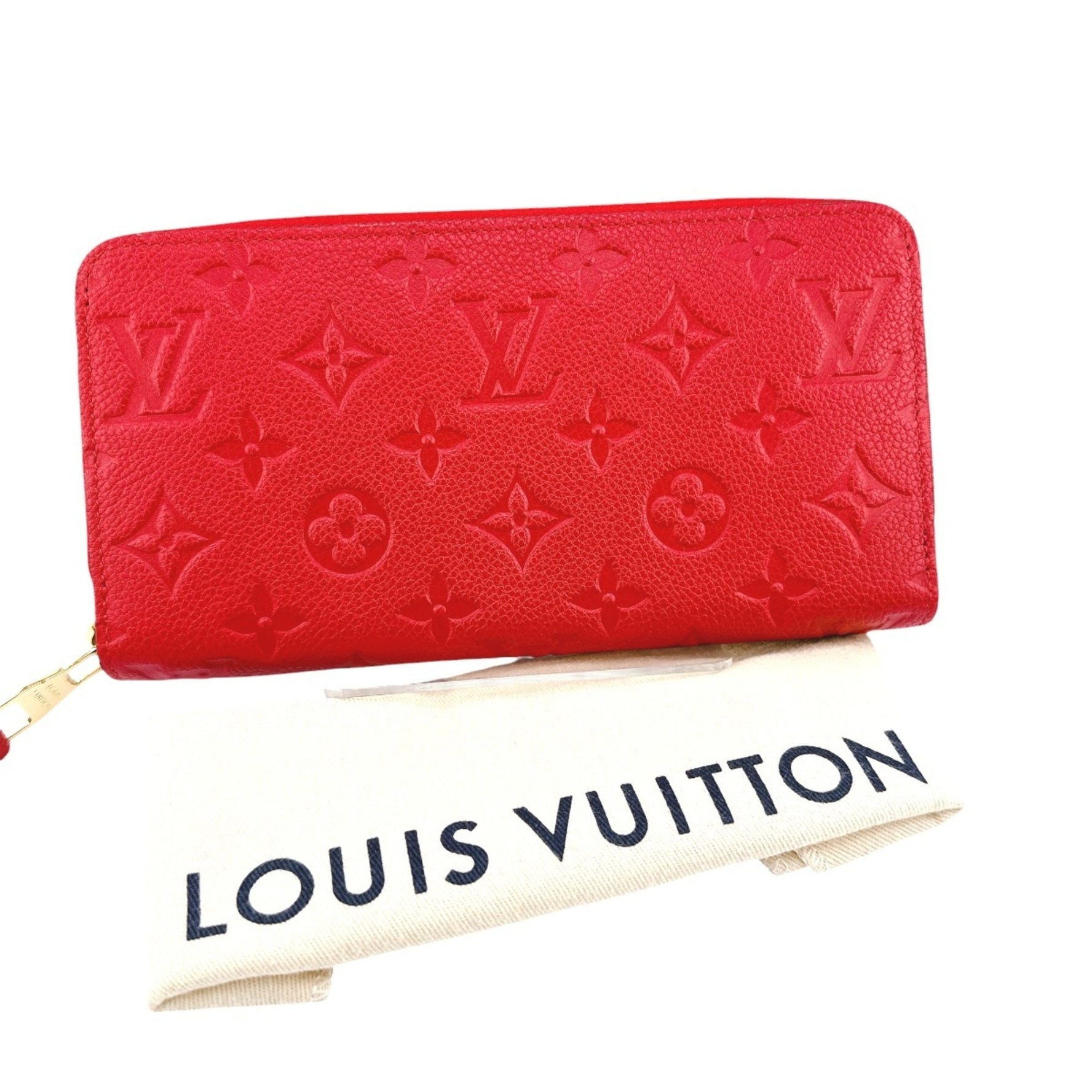 Louis Vuitton Long Wallet with Monogram Zippy Empreinte Red LV