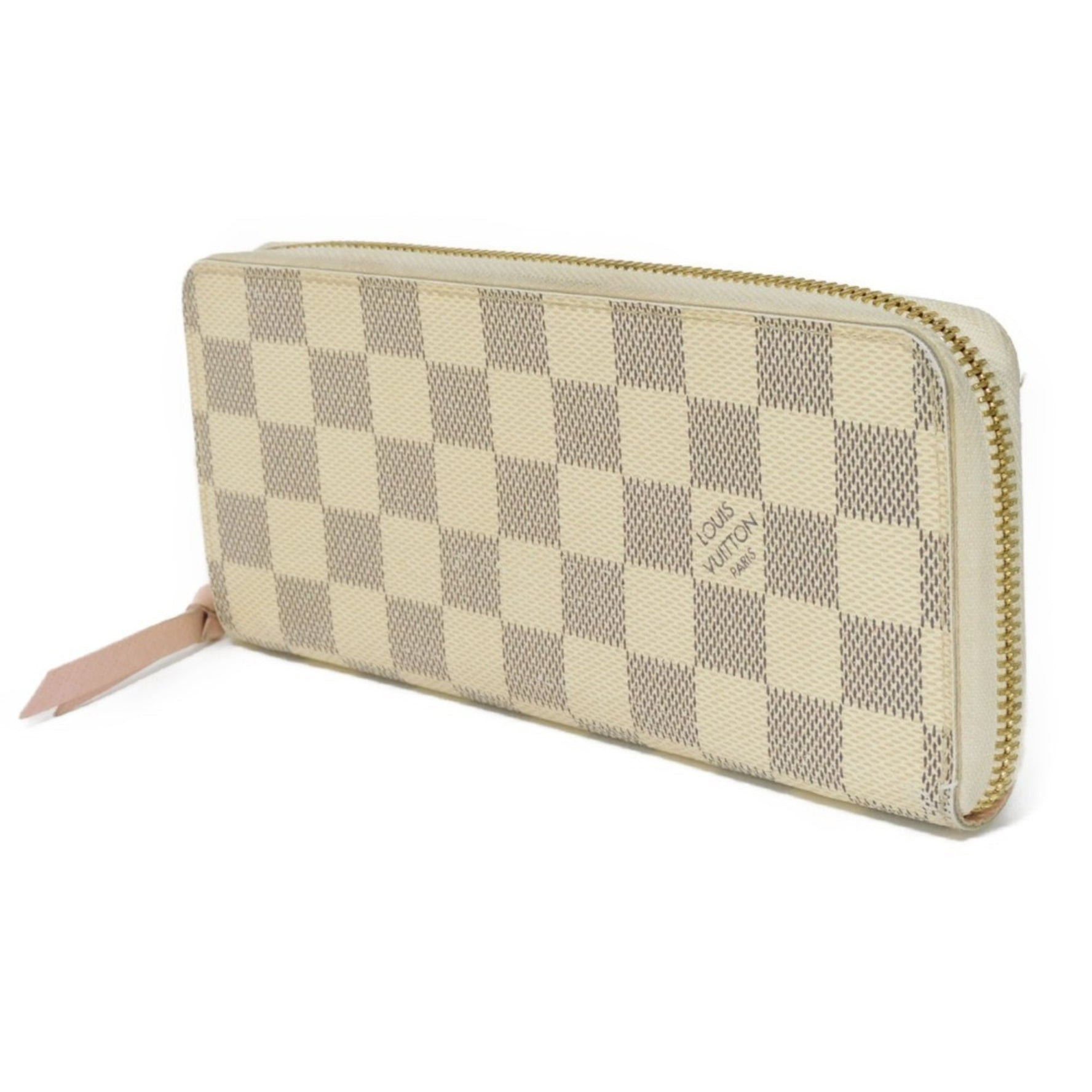 Louis Vuitton Long Wallet Portefeuille Clemence Ivory Round Damier Azur Rose Ballerine Billfold