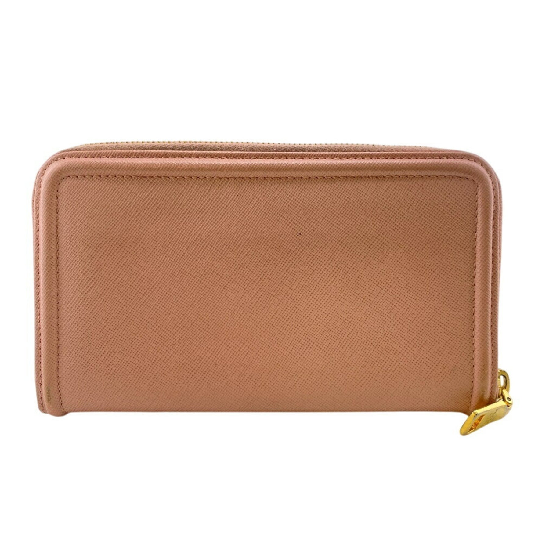 PRADA Round Saffiano Long Wallet in Pink