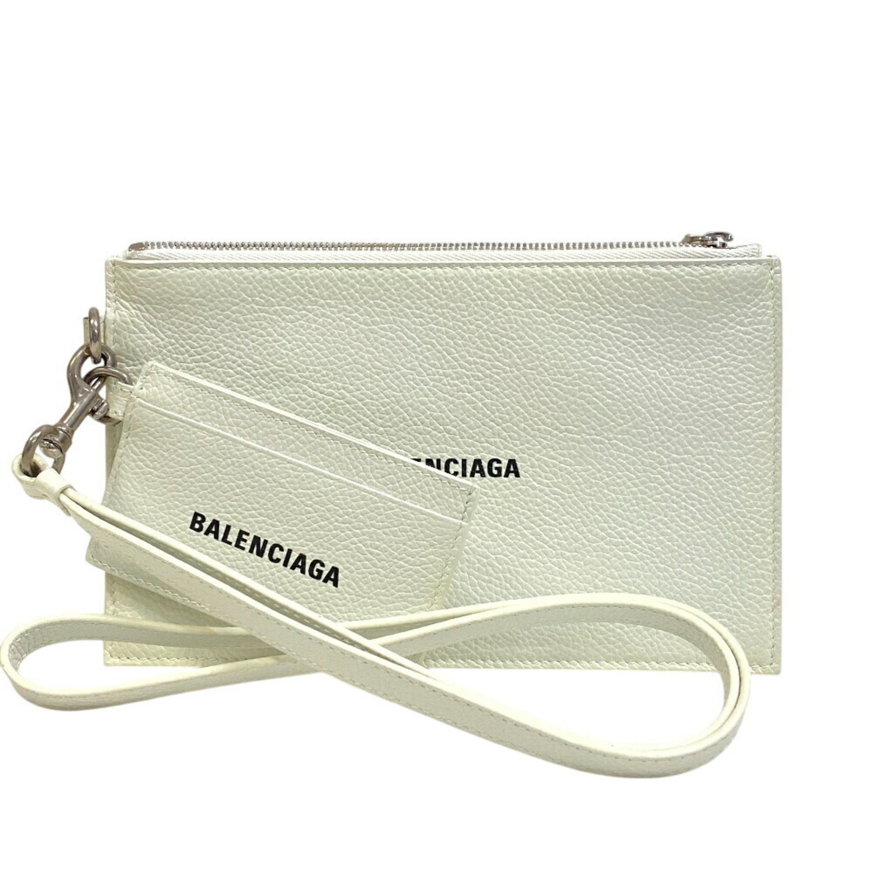 BALENCIAGA Cash Pouch Card Case 1IZIM Travel High White
