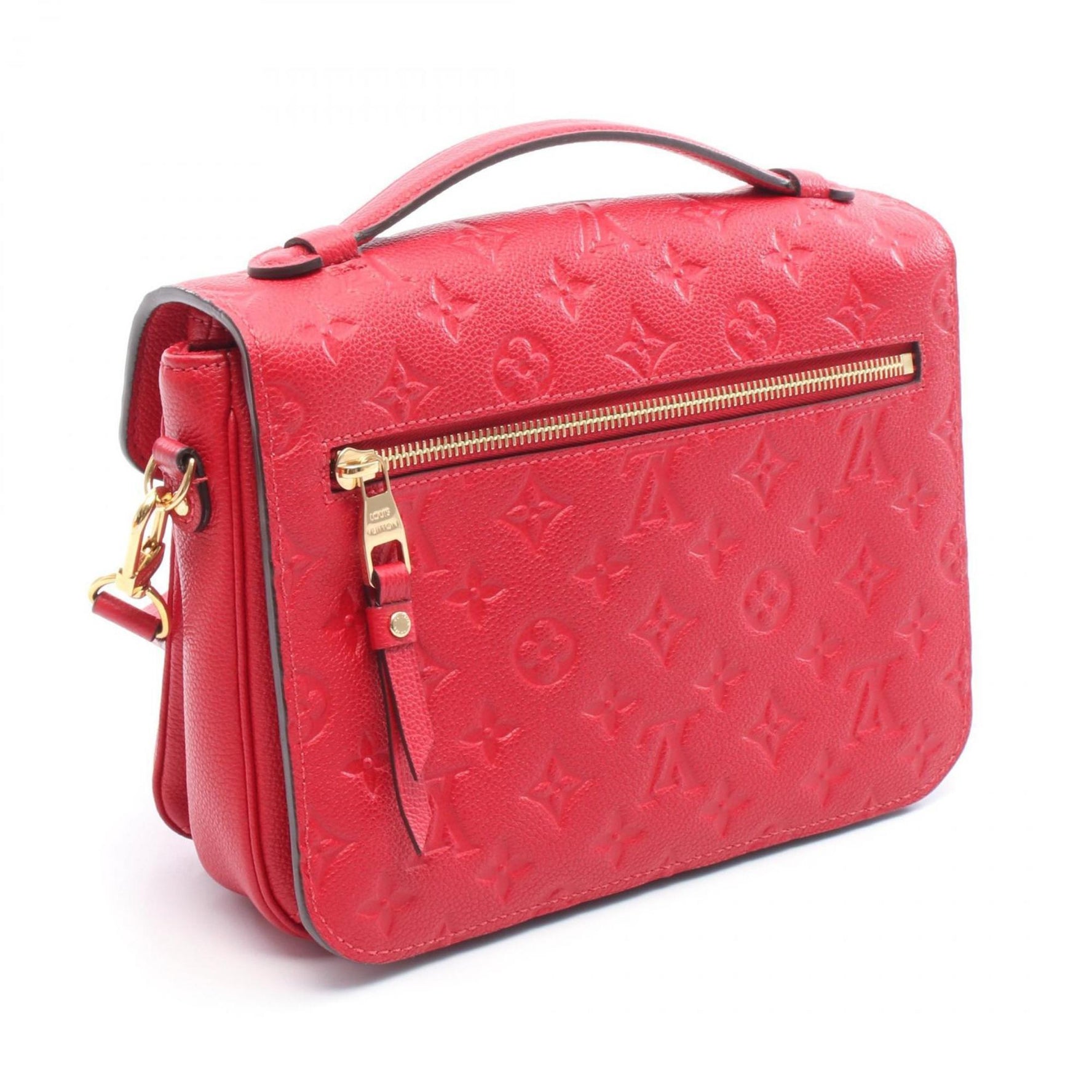 Louis Vuitton Pochette Metis MM Handbag in Monogram Empreinte Leather, Red