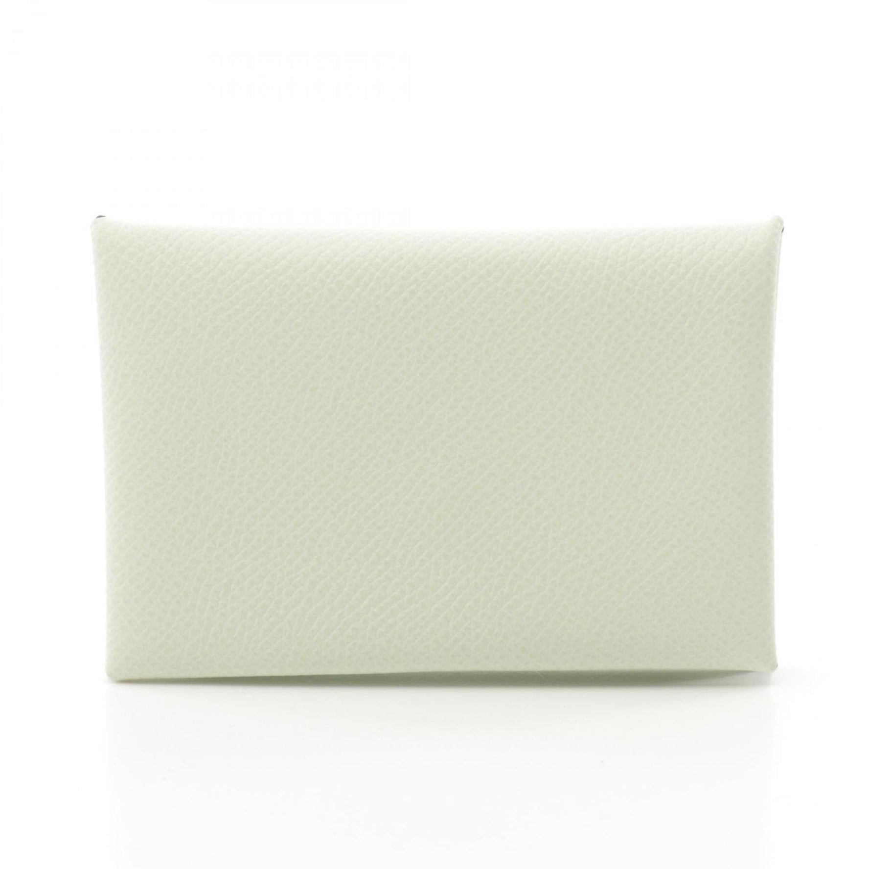 HERMES Calvi Verso coin case wallet leather Epsom women's green ver yucca