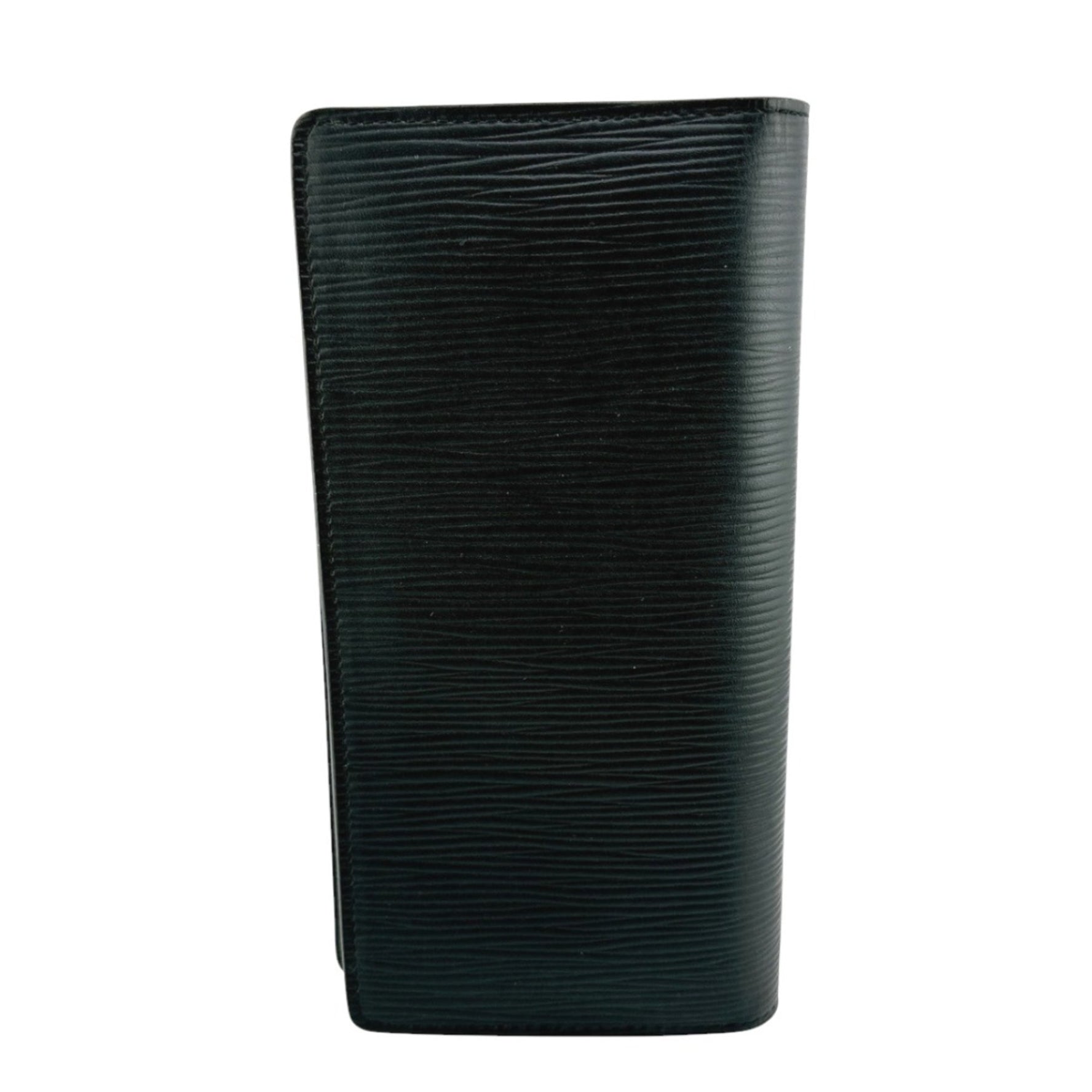 Louis Vuitton Long Wallet with Coin Purse Epi Portefeuille Brazza Leather Noir LV