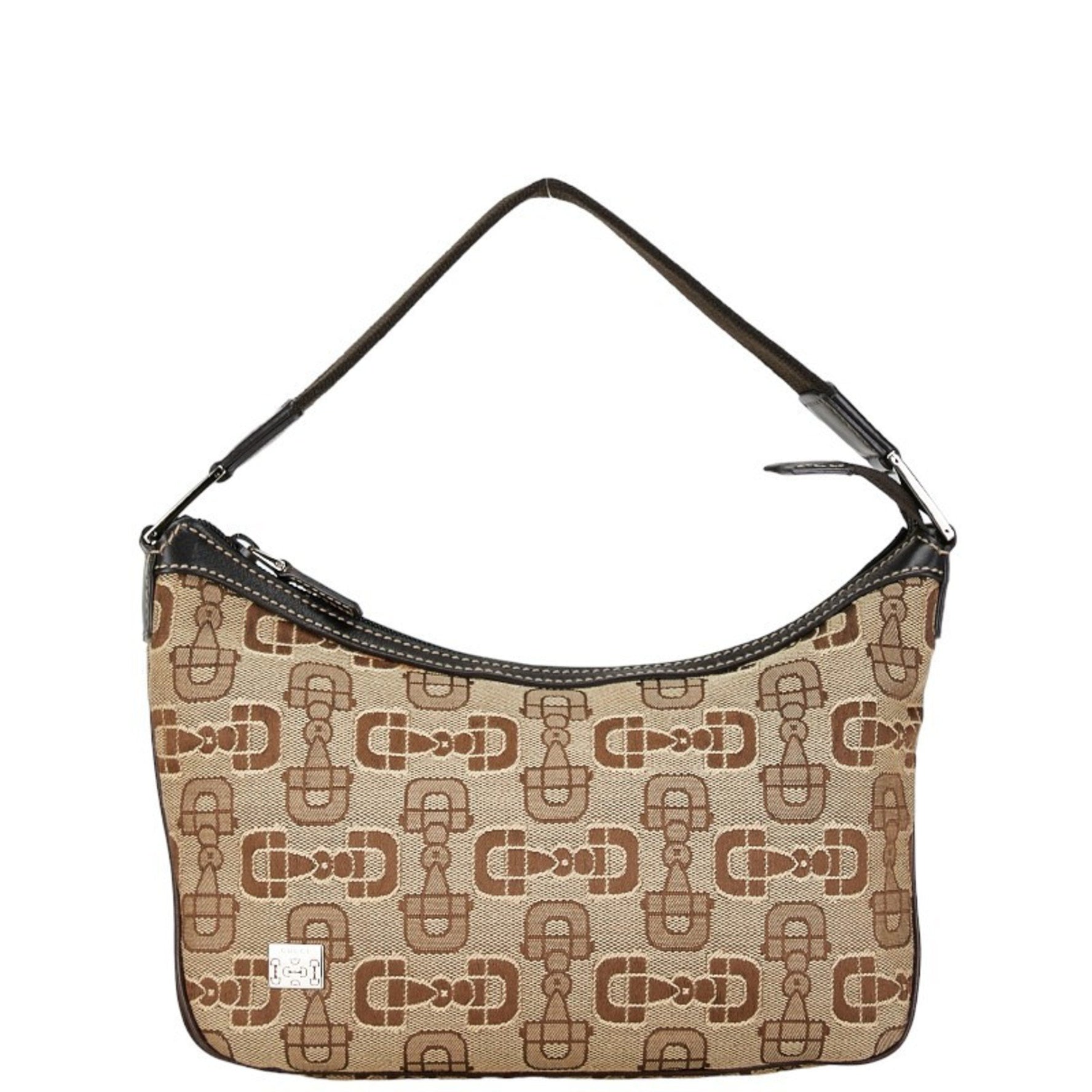 Gucci Horsebit Bag Handbag Brown Beige Canvas Leather Women's GUCCI