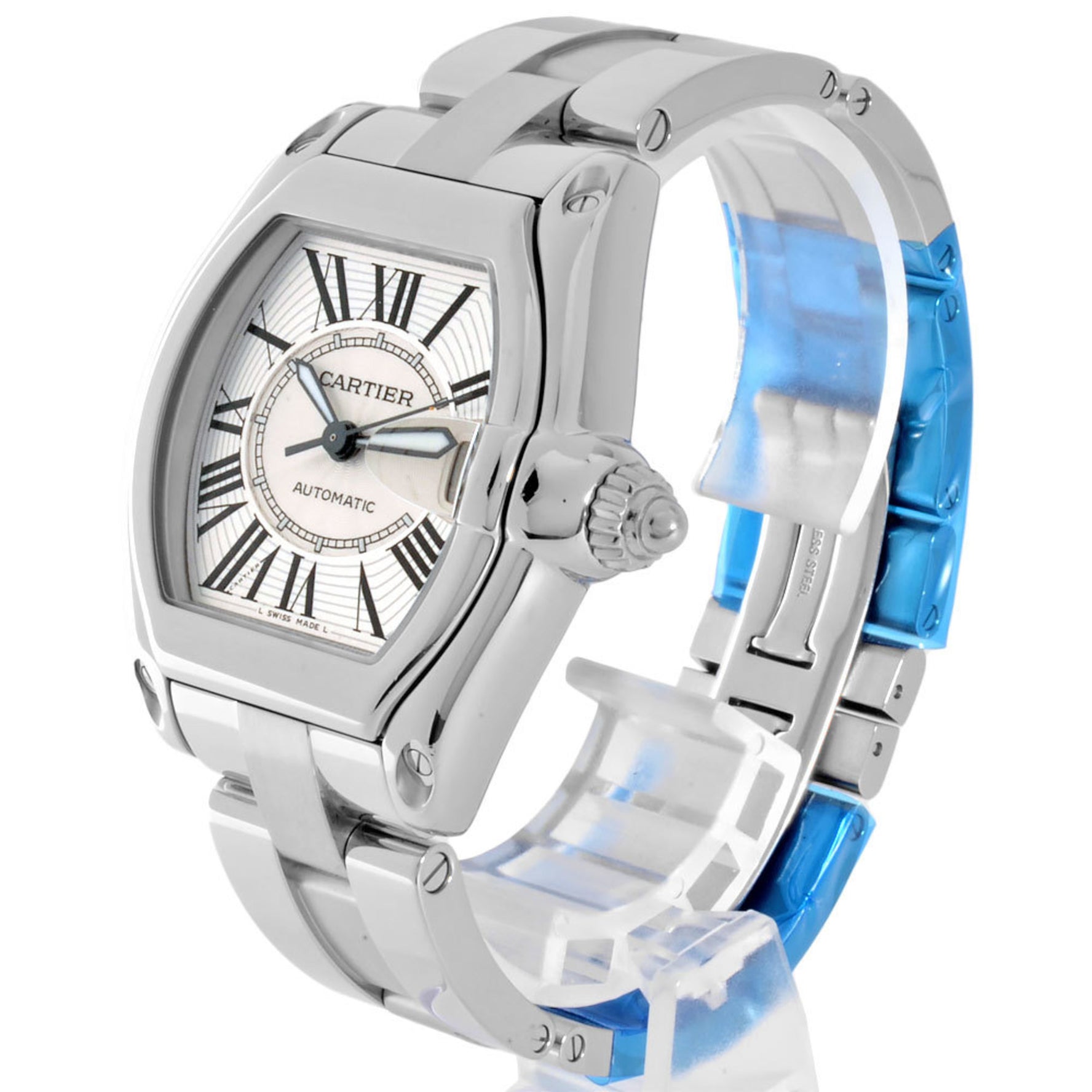 Cartier 2510 Roadster LM Automatic Watch Silver Dial Men's