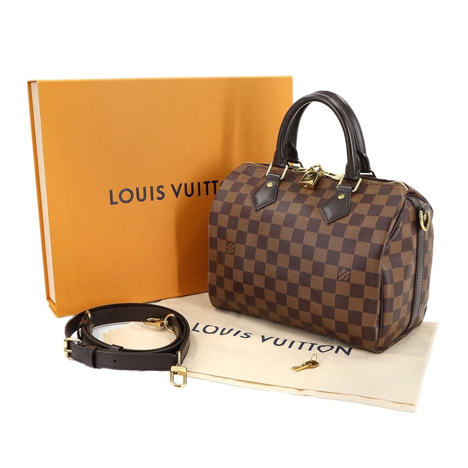Louis Vuitton Damier Speedy Bandouliere 25 2-way Ebene Handbag