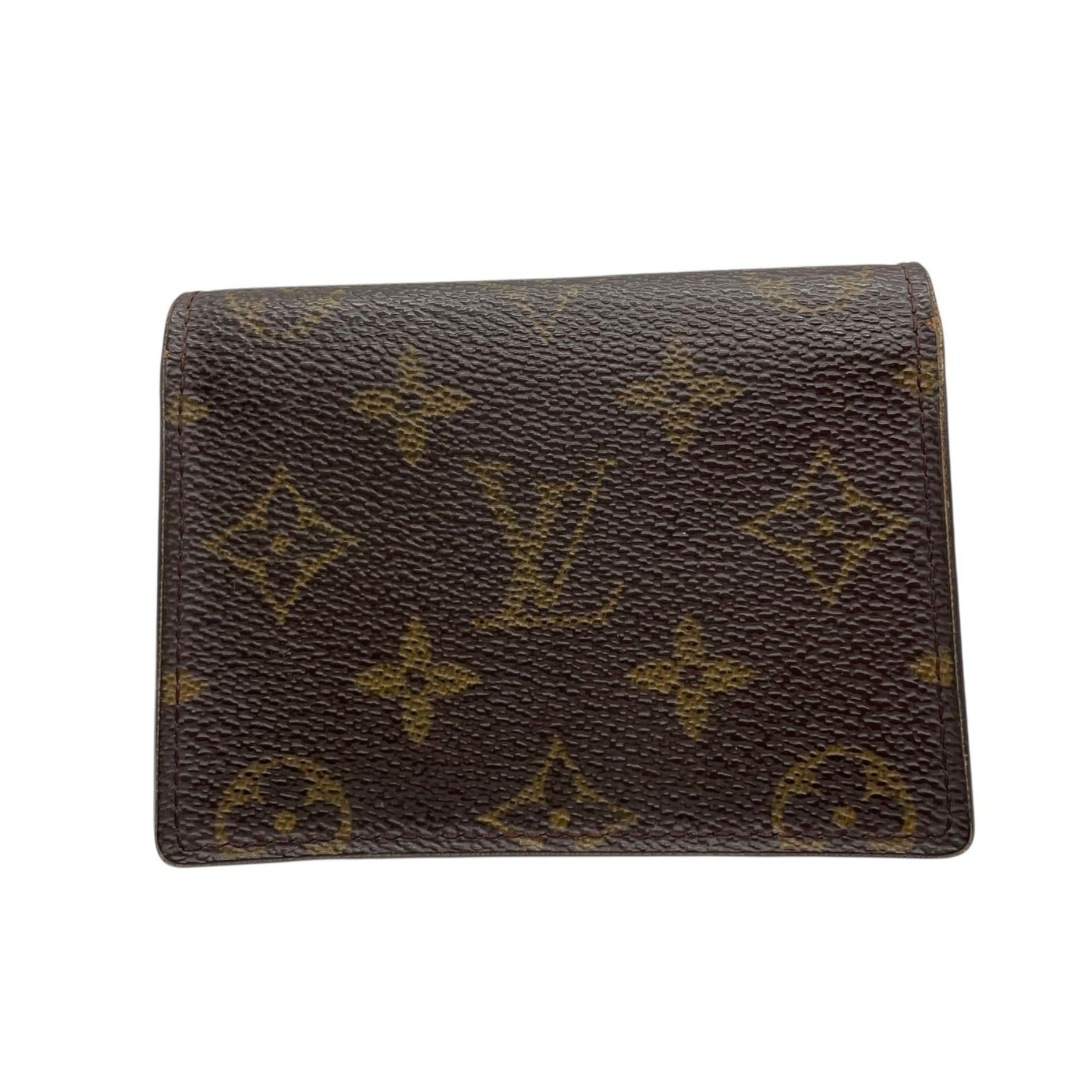 Louis Vuitton Japan Sangapur Monogram Bifold Business Card Case/Card Case/Pass Case Leather with Gold Hardware Men's and