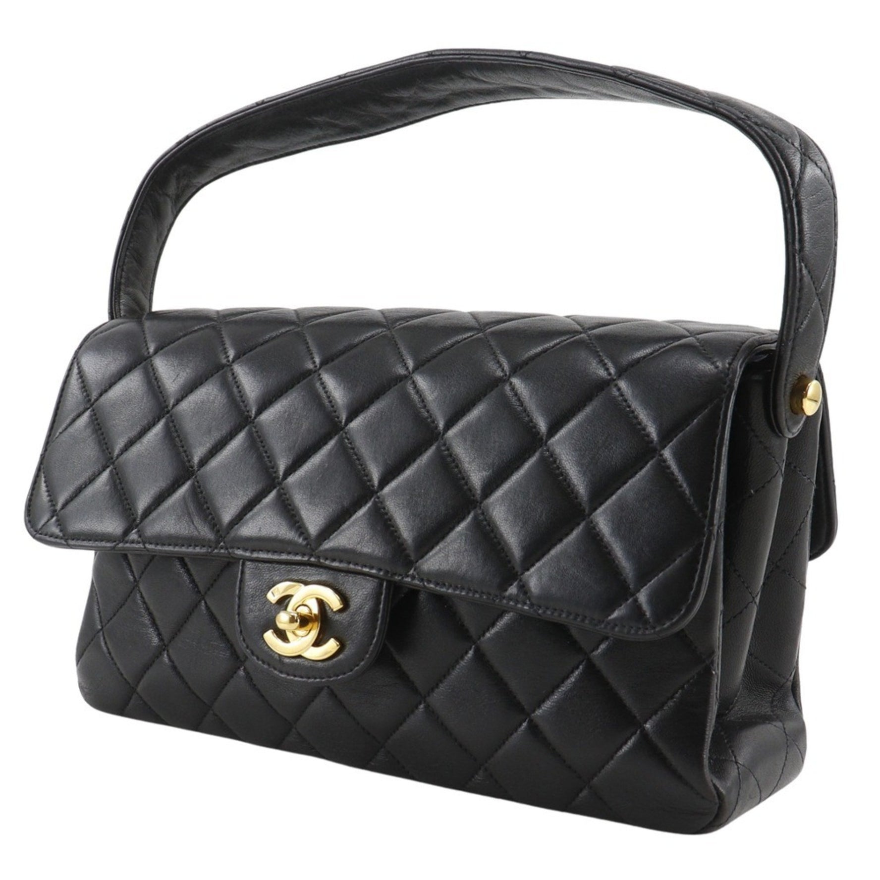 CHANEL Double-Face Handbag, Matelasse Lambskin, Turnlock