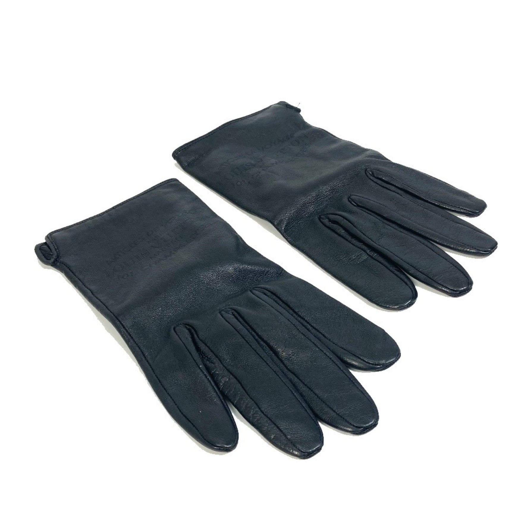 LOUIS VUITTON M75555 Apparel Logo Gloves Leather Women's Black