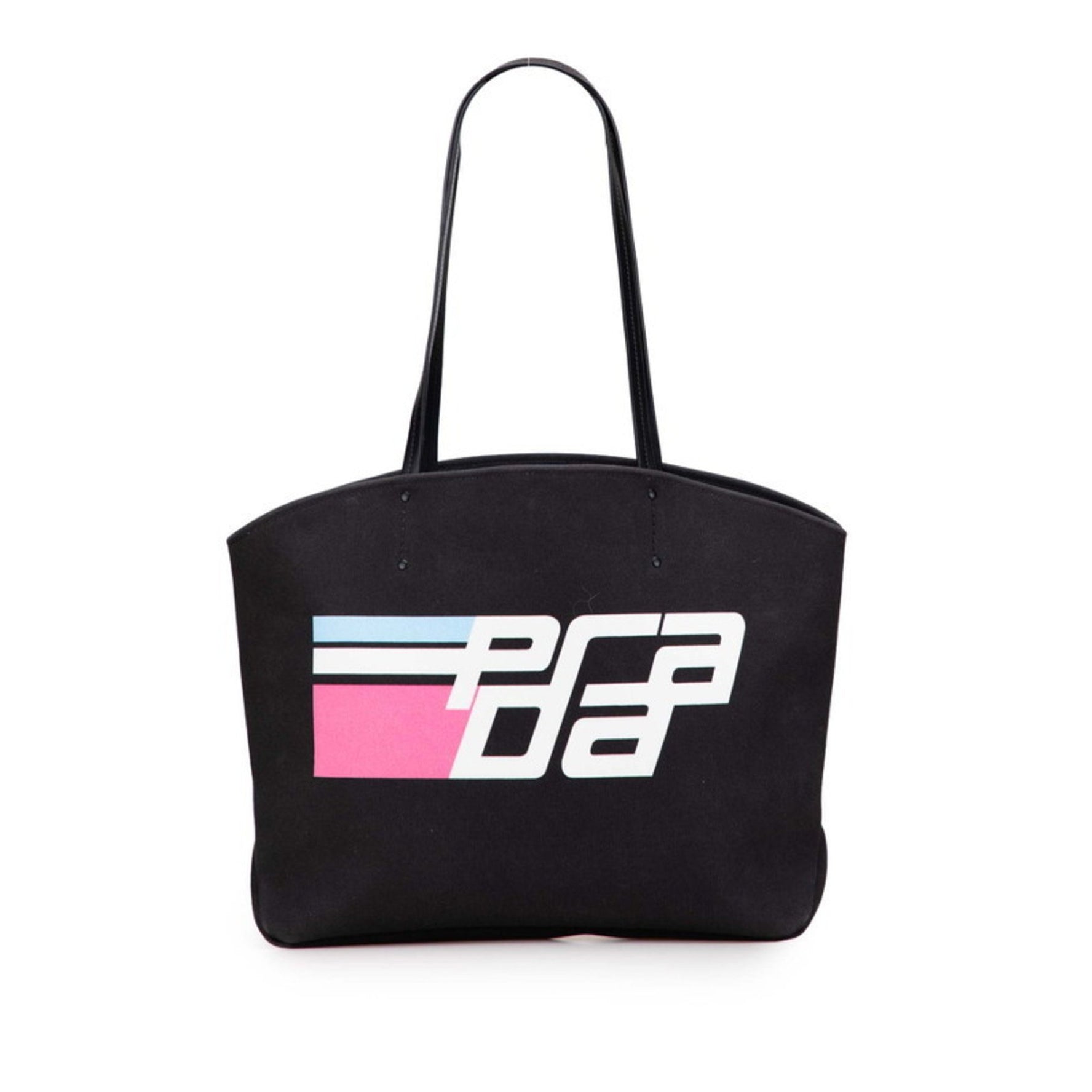 Prada logo tote bag handbag canvas leather