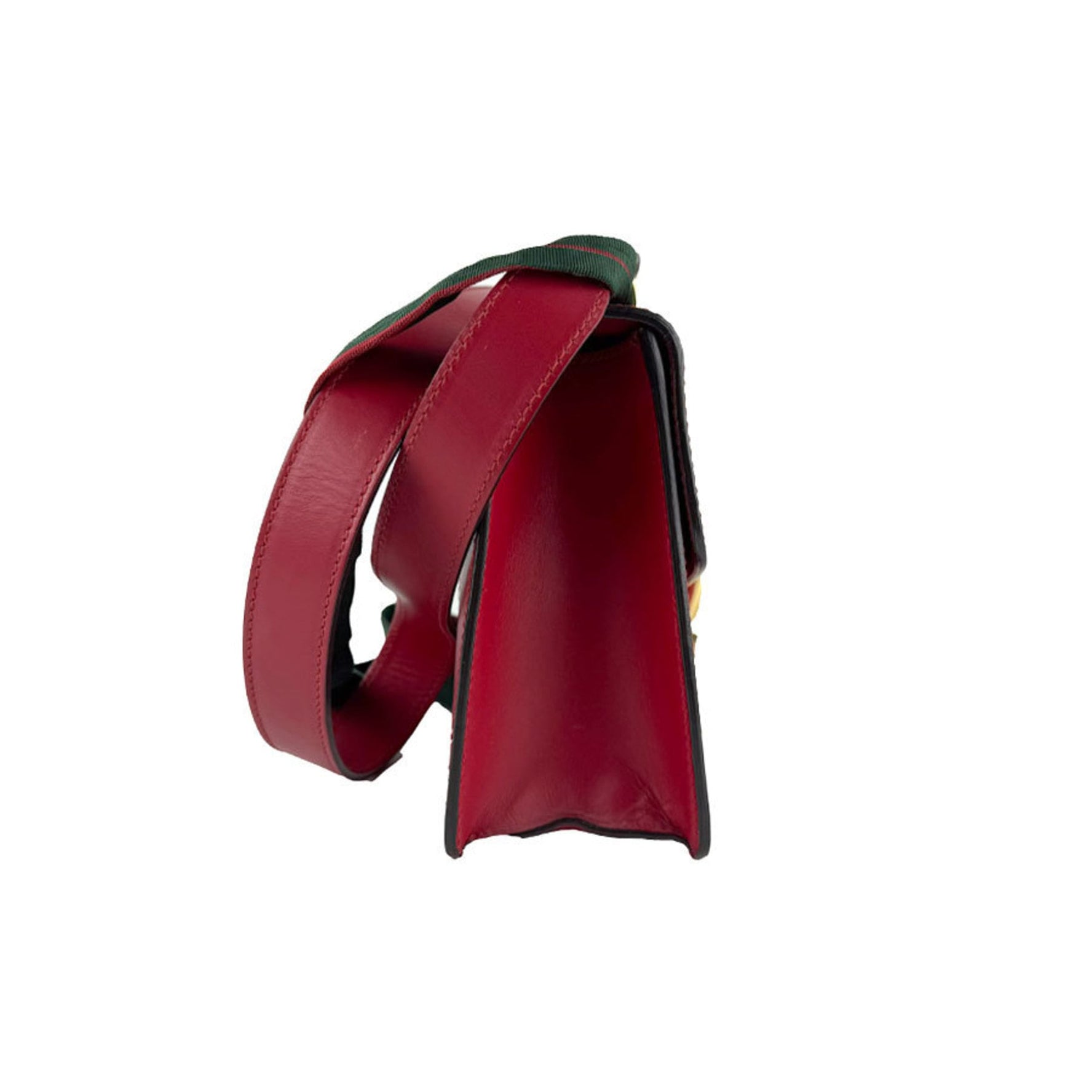 Gucci Sylvie Shoulder Bag in Red and Gold Leather