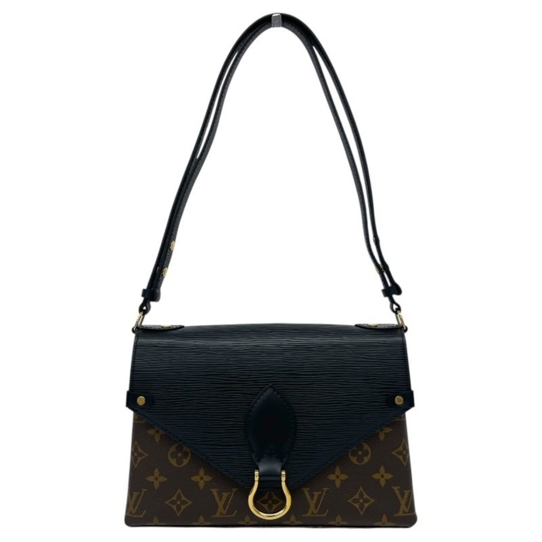 Louis Vuitton Saint Michel Shoulder Bag Monogram Epi Leather, Noir Black