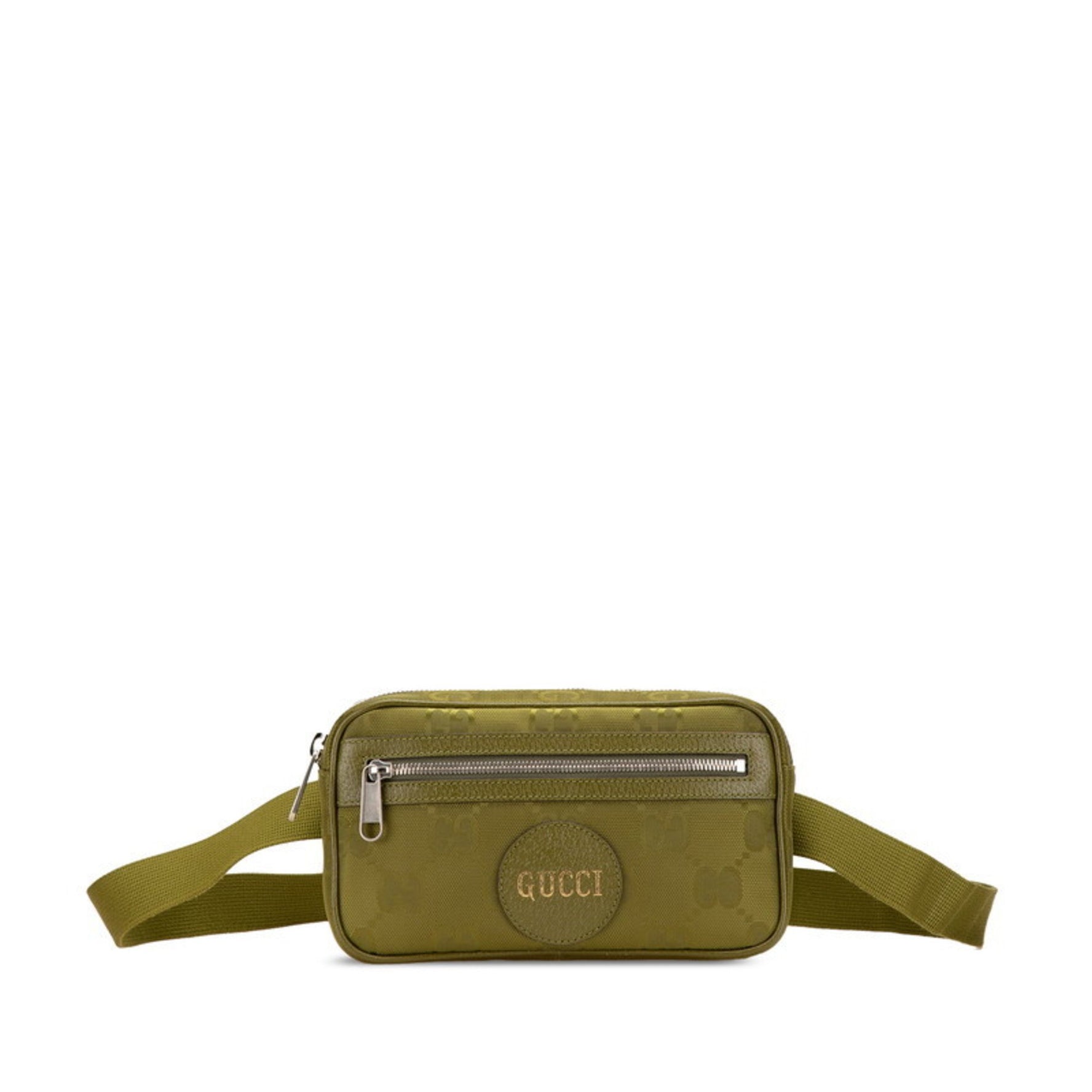 Gucci GG Nylon Off the Grid Waist Bag/Body Bag Khaki Green Leather Men's GUCCI
