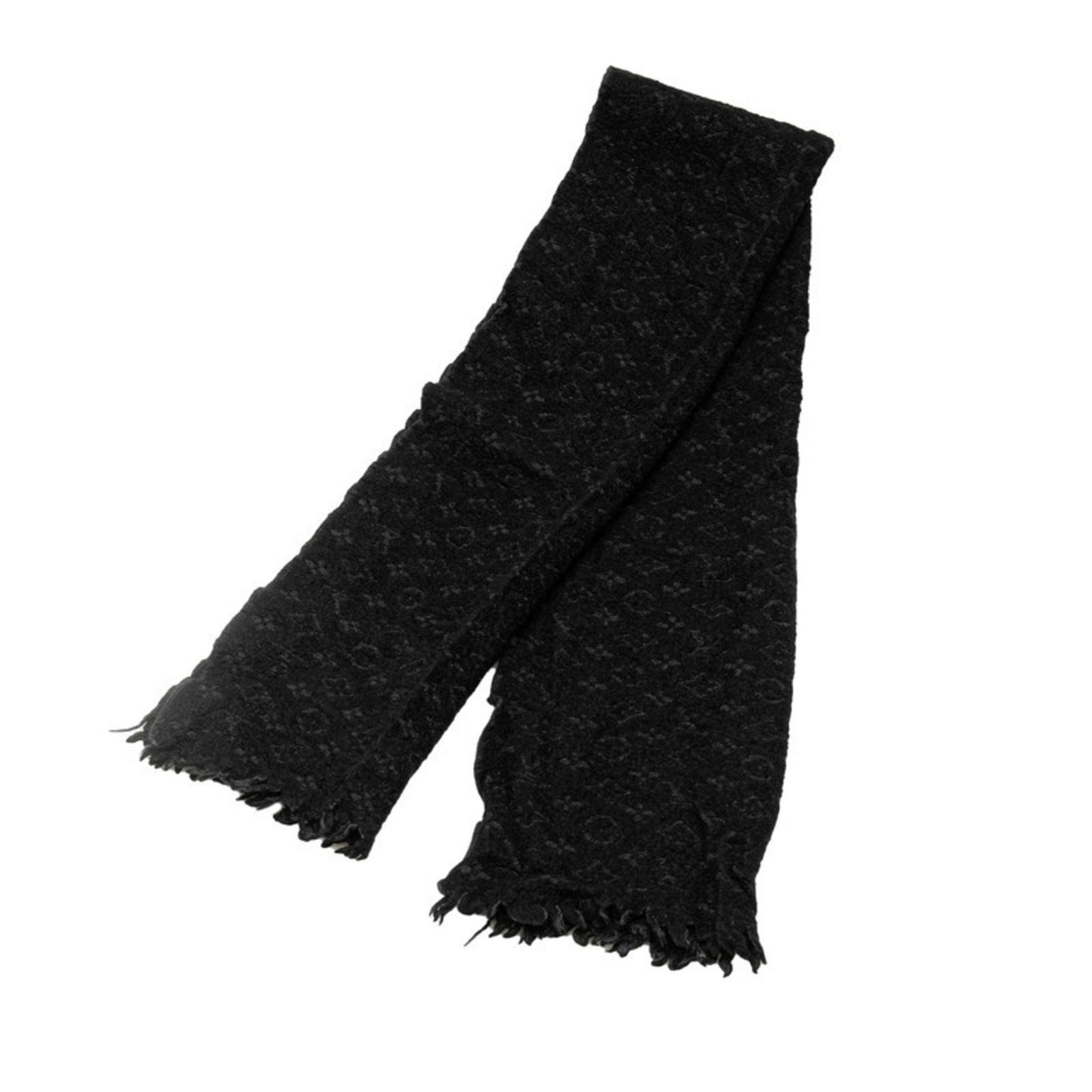 Louis Vuitton Echarpe Monogram Classic Scarf Noir Black Wool