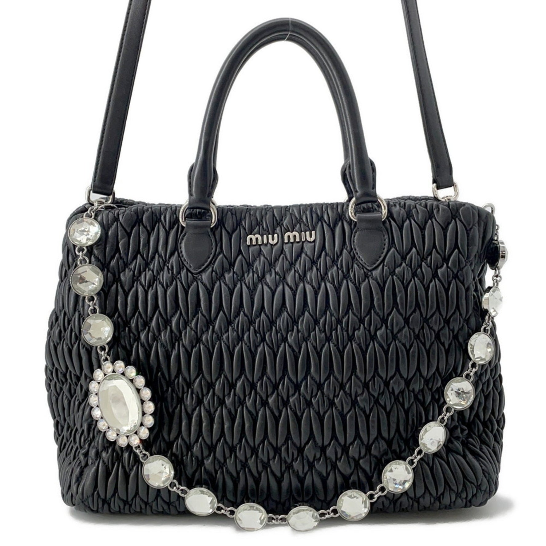 Miu Miu Miu handbag matelassé nappa crystal rhinestone