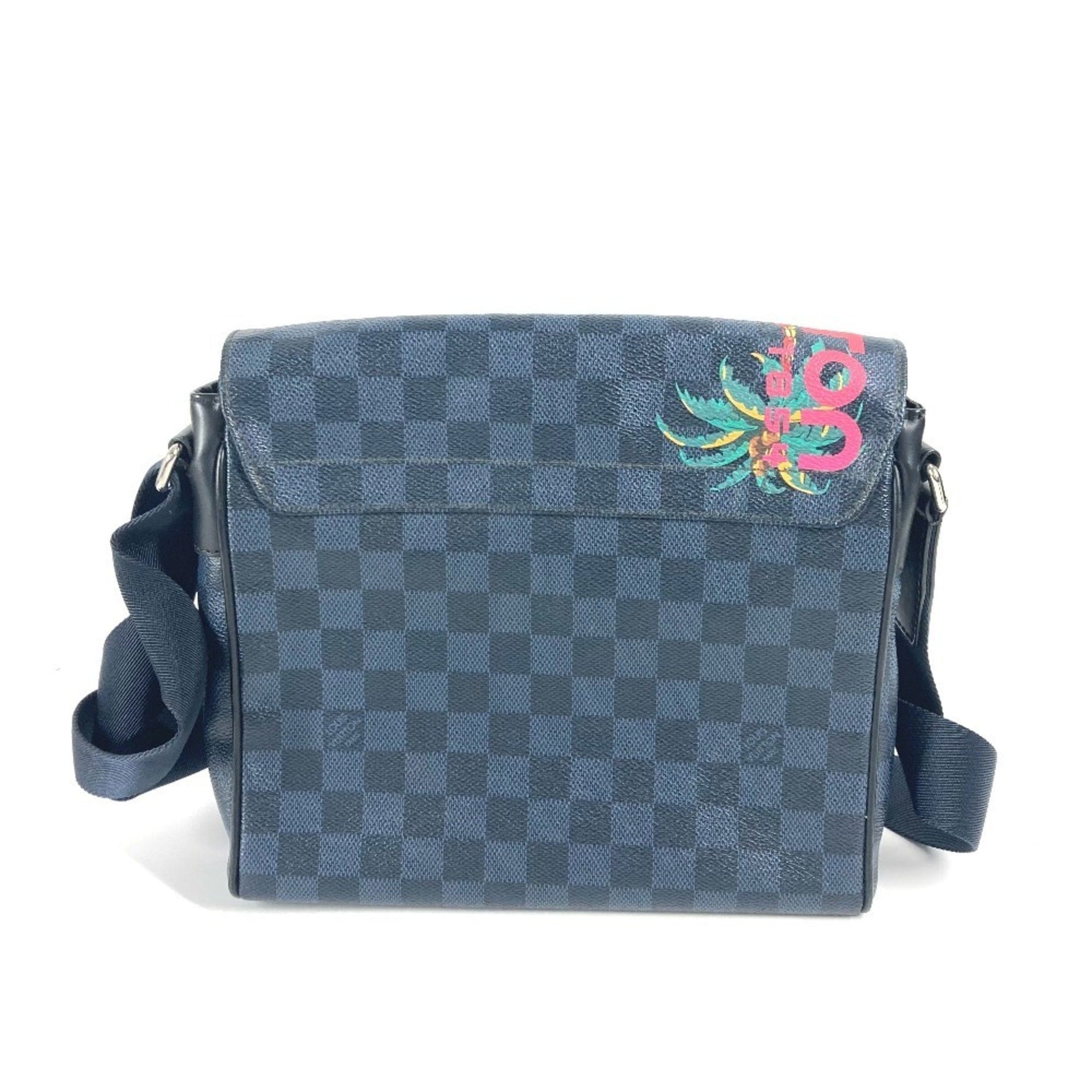 Louis Vuitton Damier Cobalt District PM Crossbody Bag Flap Shoulder Canvas Men's