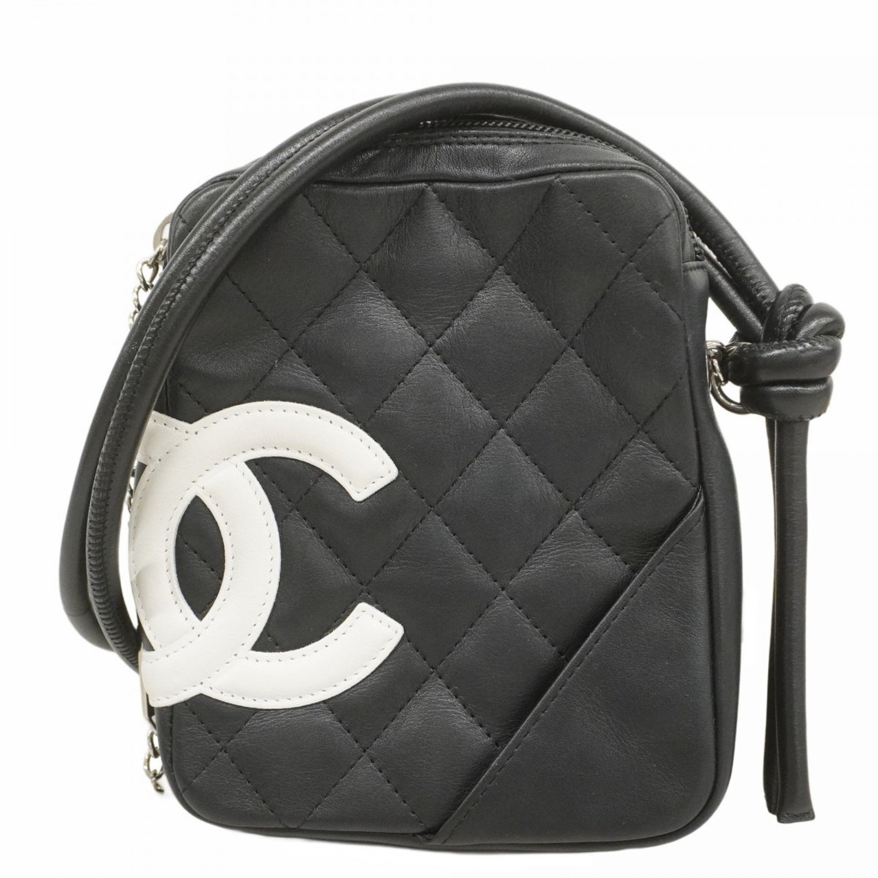 Chanel Cambon Shoulder Bag, Lambskin, Black and White