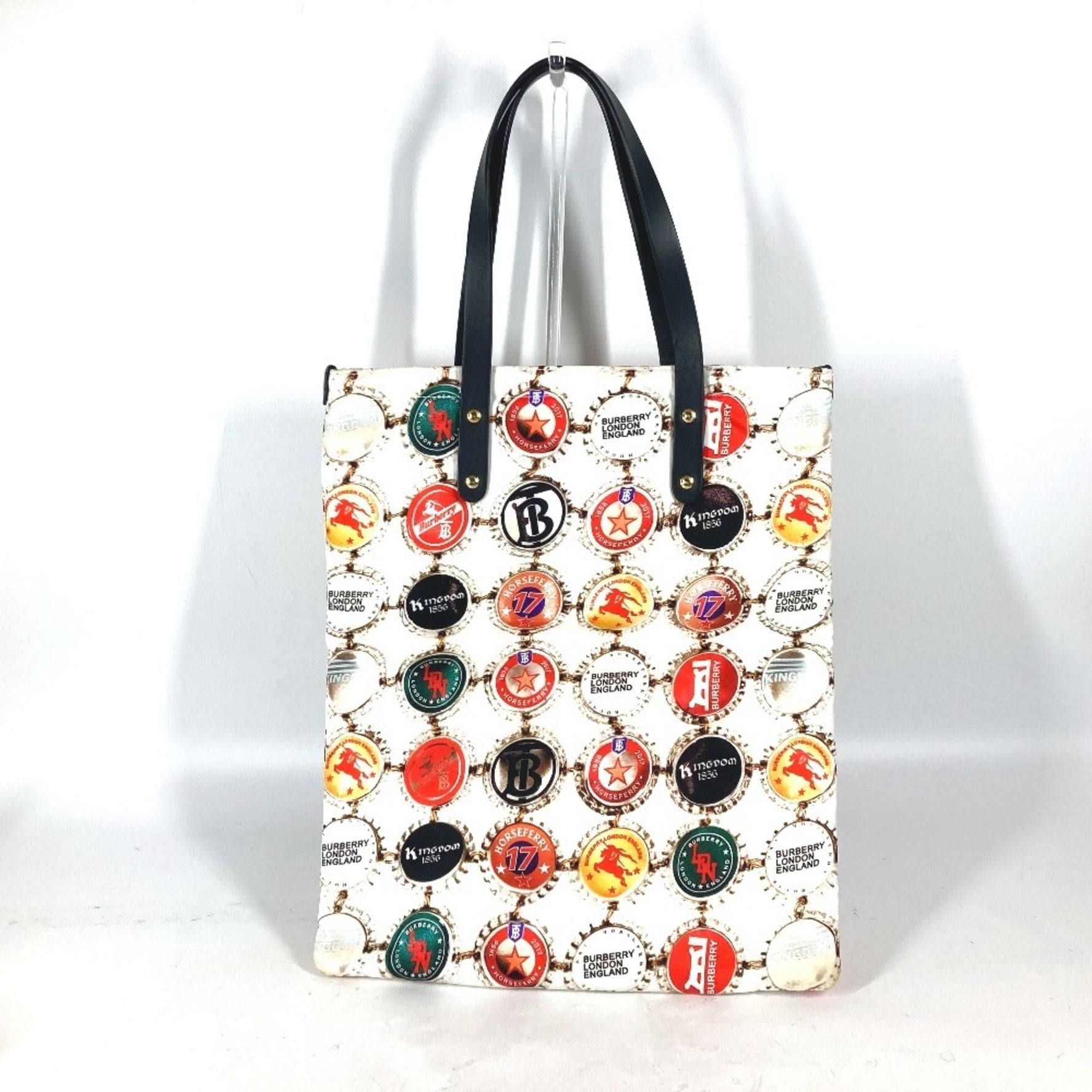 BURBERRY Tote Bag Shoulder Nylon Leather Men's Women's Multicolor