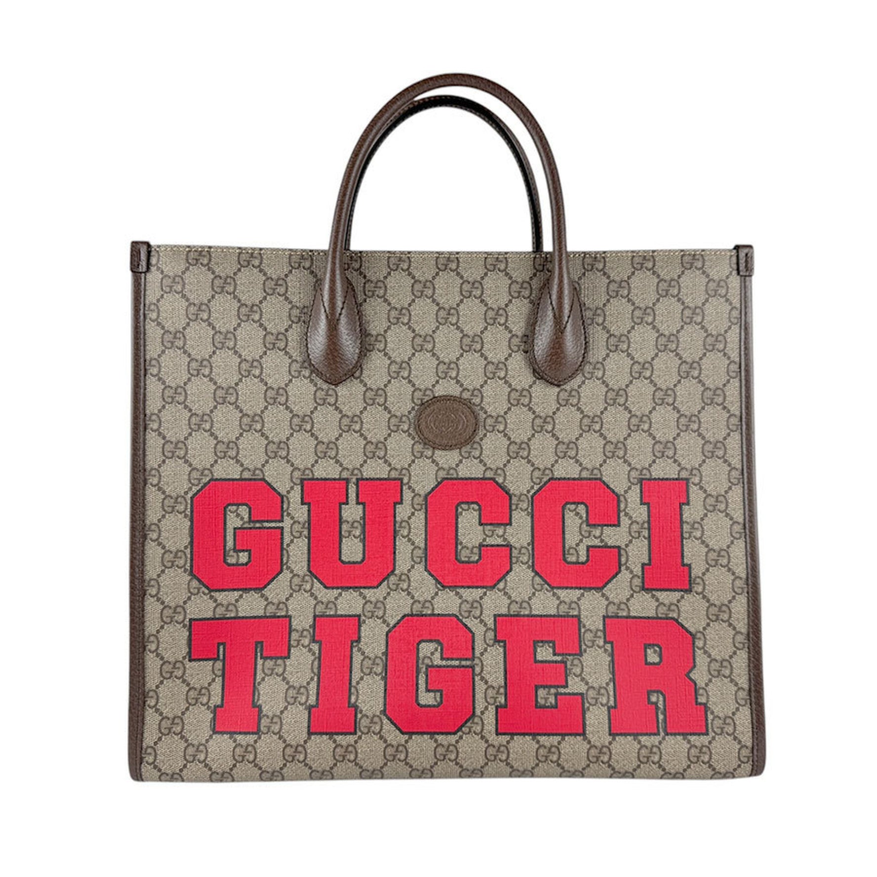 GUCCI Handbag Shoulder Bag Tiger GG Medium Supreme Canvas Brown Red Men Women