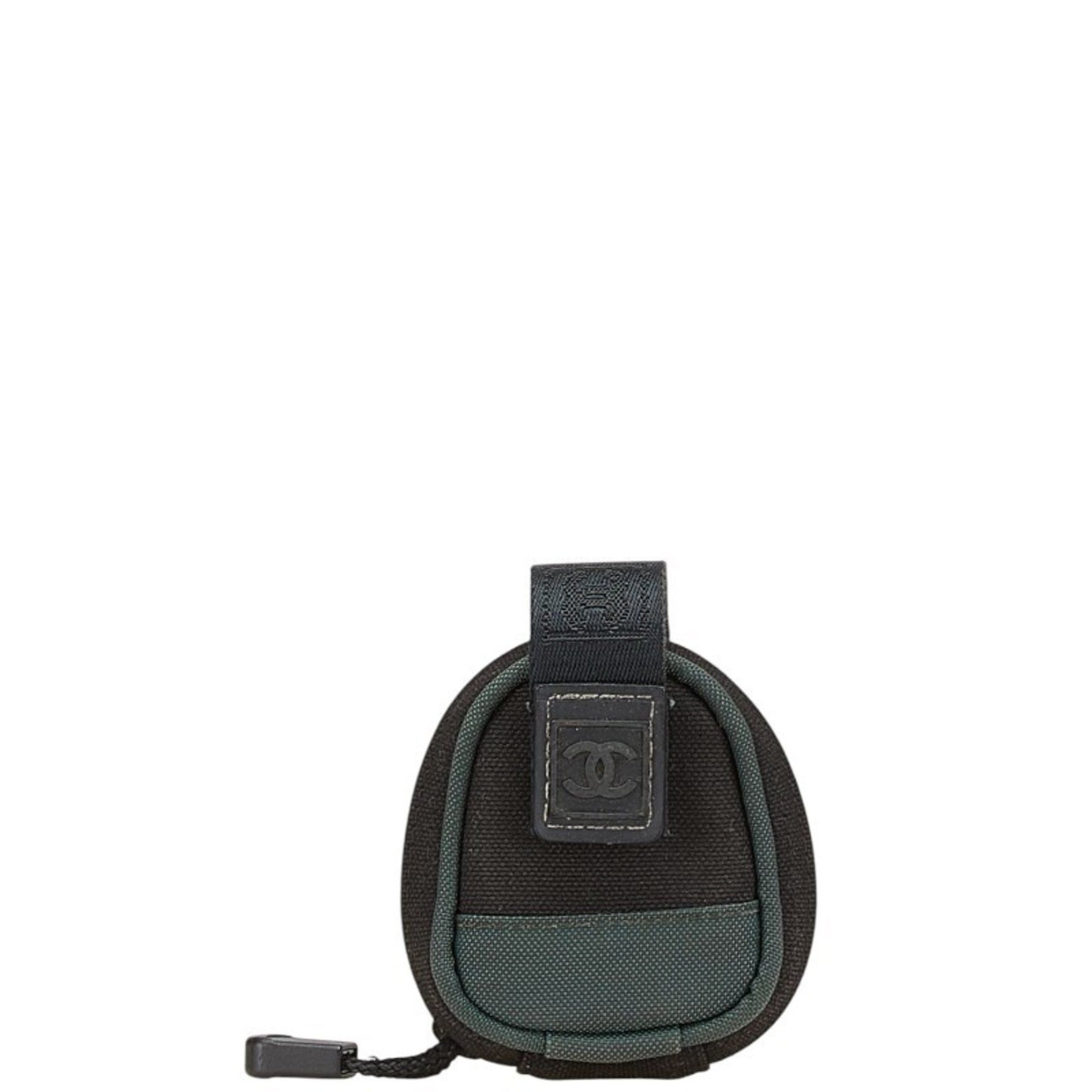 Chanel Sport Line Coco Mark Pouch, Black/Khaki Canvas