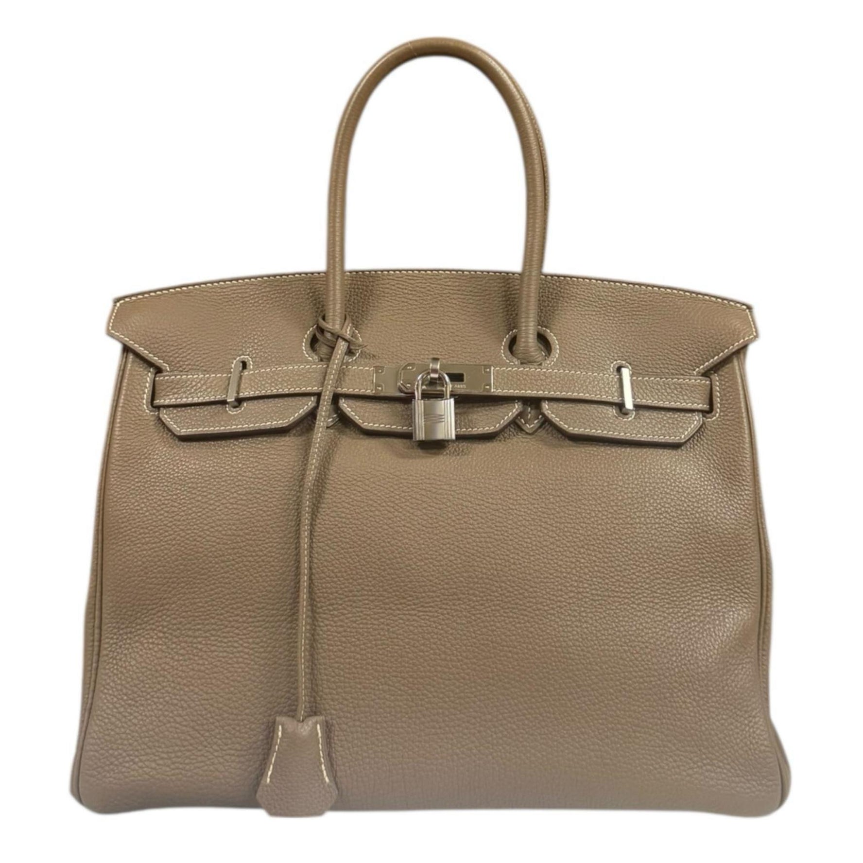 Hermes Birkin 35 handbag, Togo beige, women's, HERMES