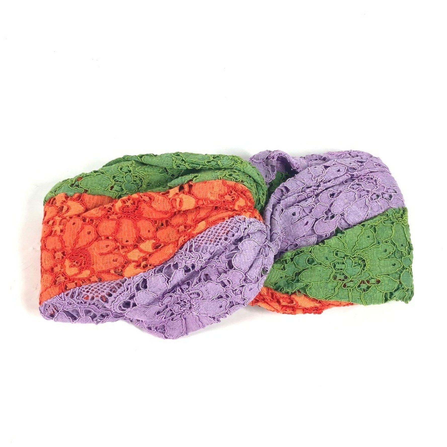 GUCCI Lace Flower Turban Headband Hair Accessory Hairband Rayon Light Purple