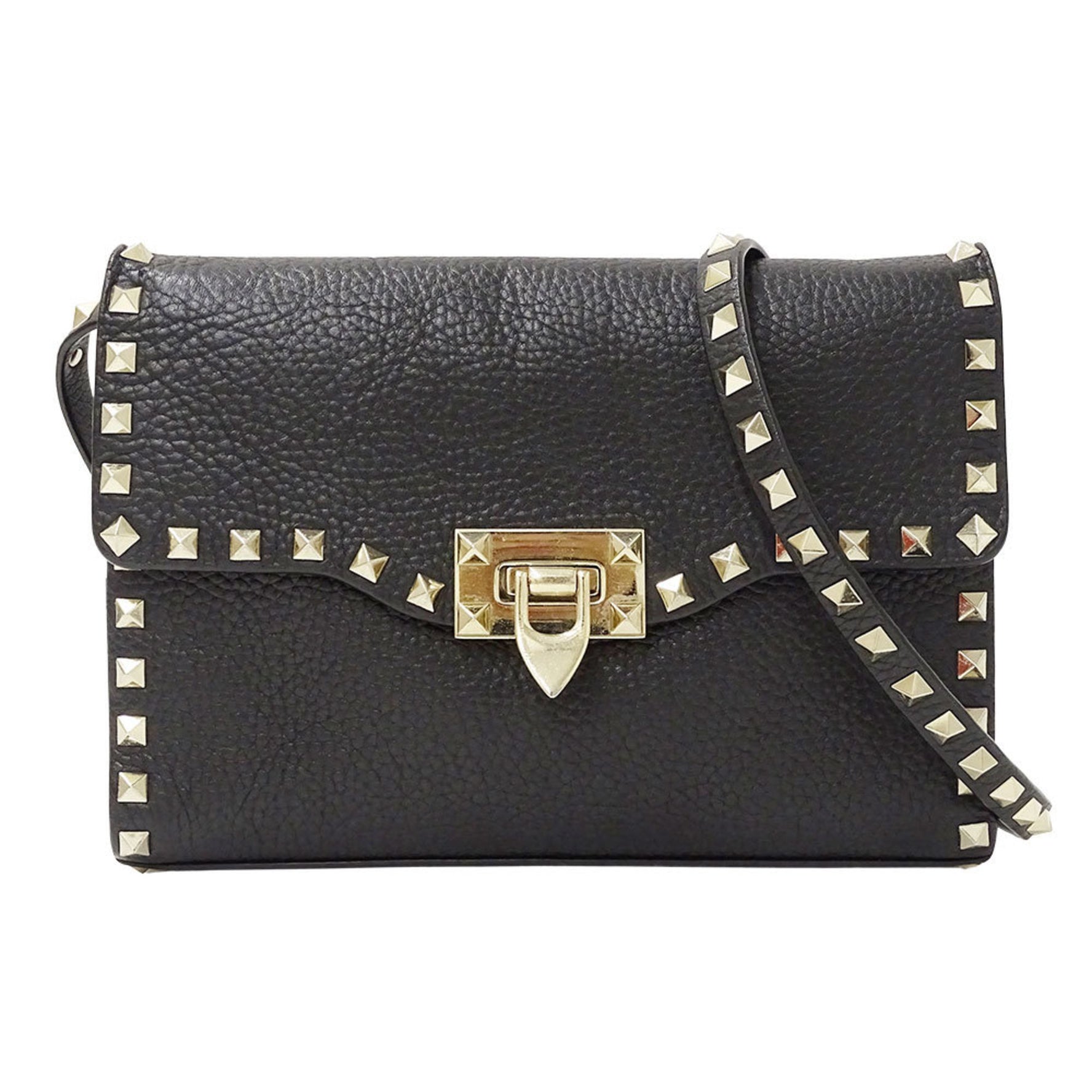 Valentino Garavani Designer Shoulder Bag in Leather with Studs, Punk Style