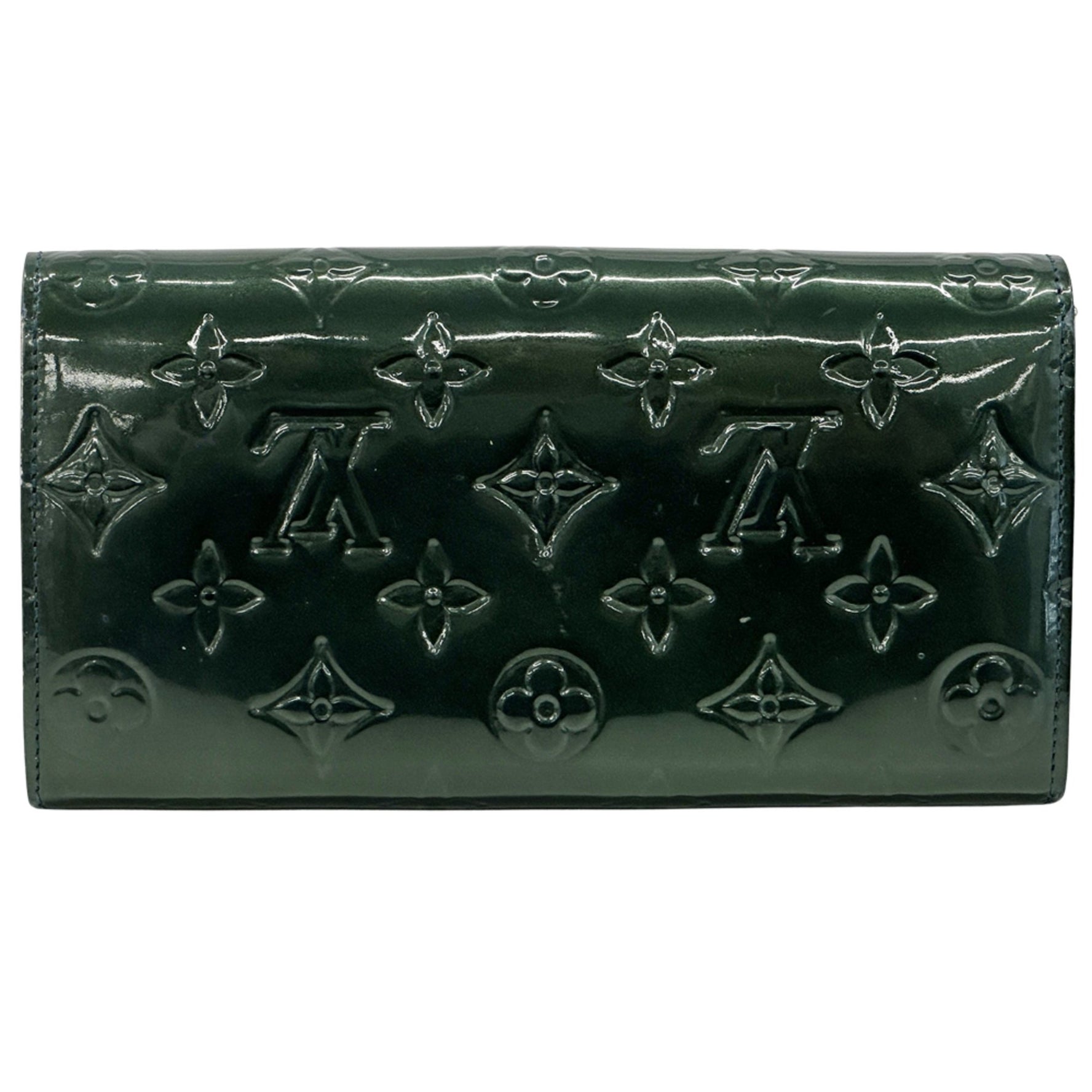 Louis Vuitton Monogram Vernis Long Wallet, Portefeuille Sarah Bleu Nuit available in green, dark and navy.