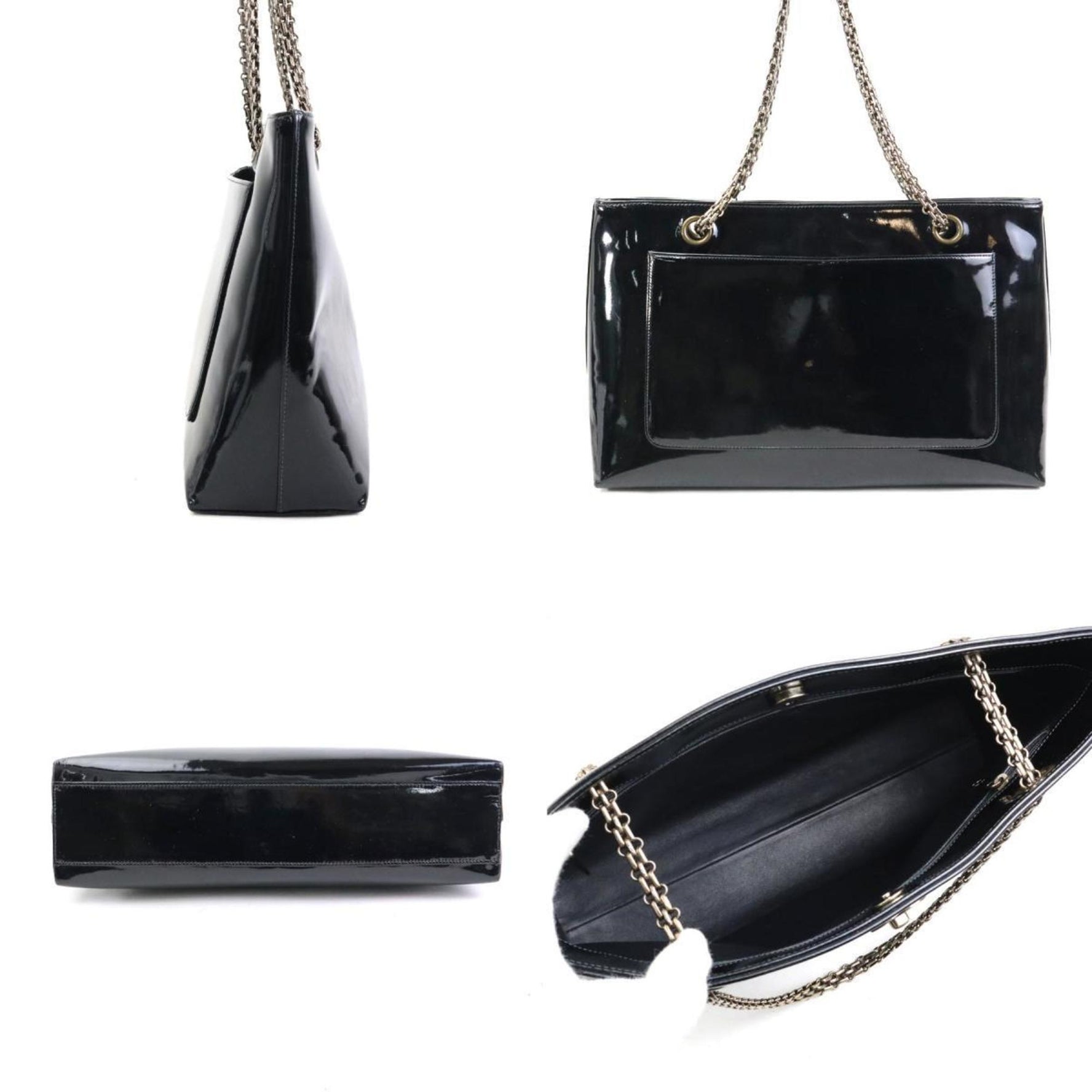 CHANEL Patent Leather Shoulder Bag
