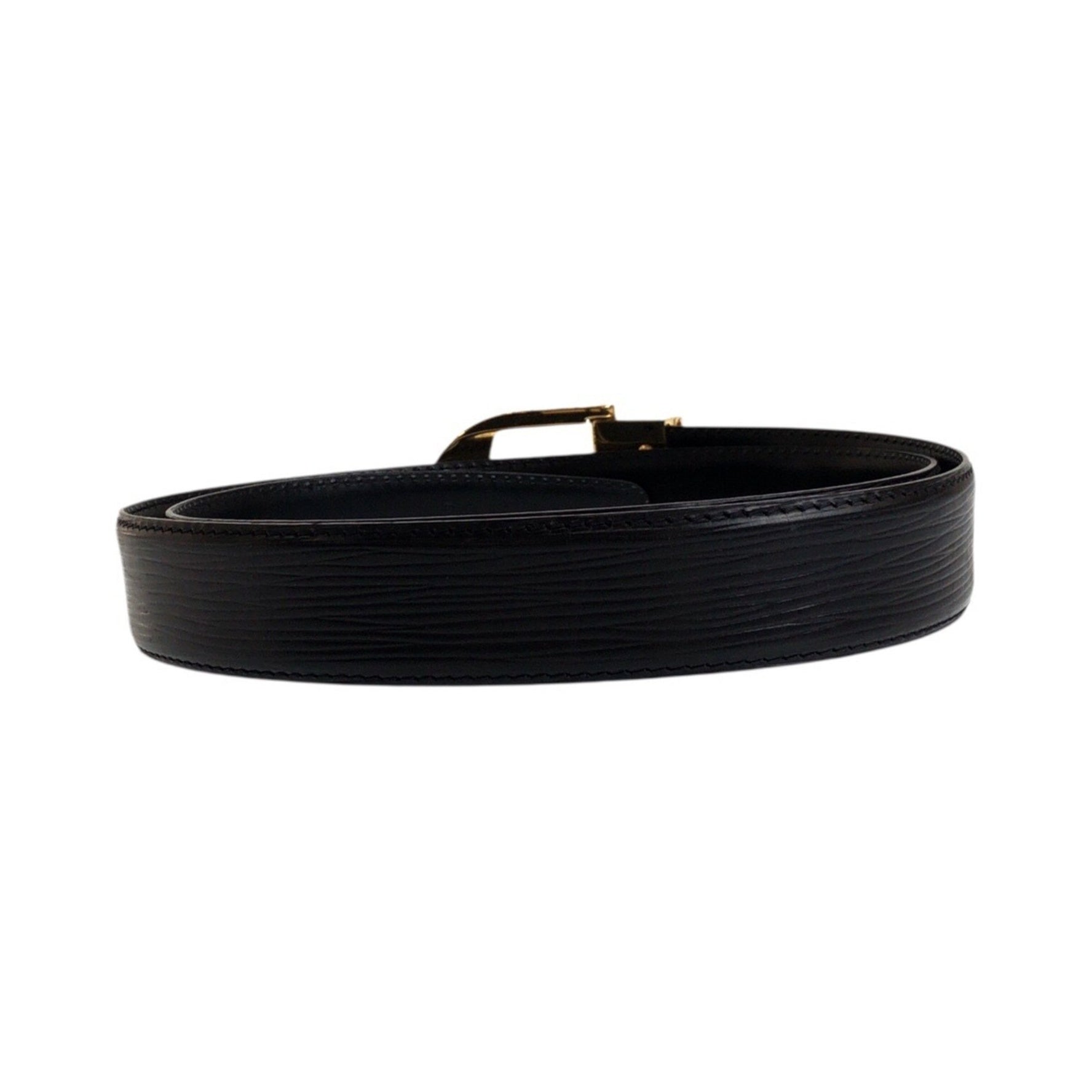 LOUIS VUITTON Epi Centur 85 34 Black Gold Leather and Metal Belt