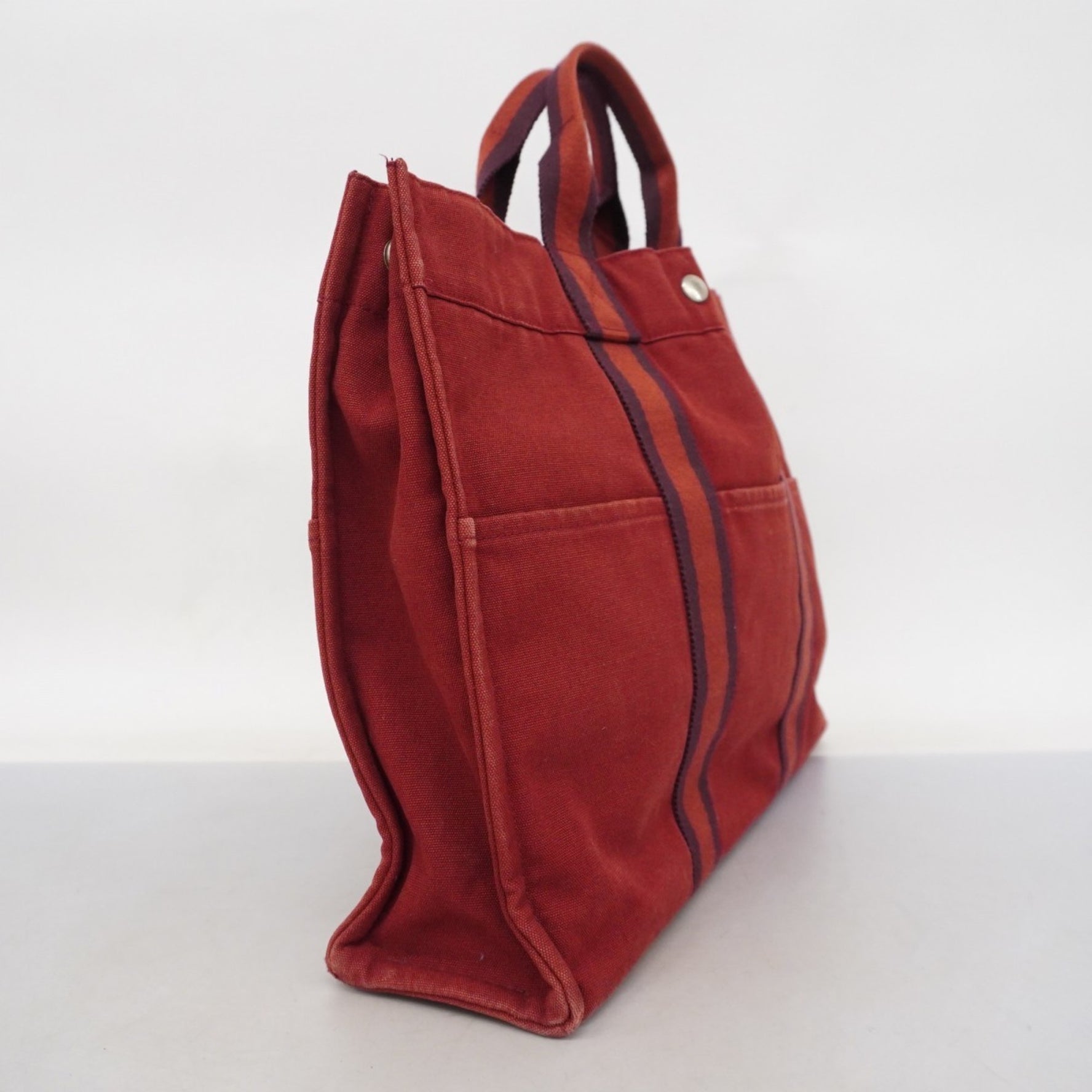 Hermes Tote Bag Foul Tou MM Canvas Red