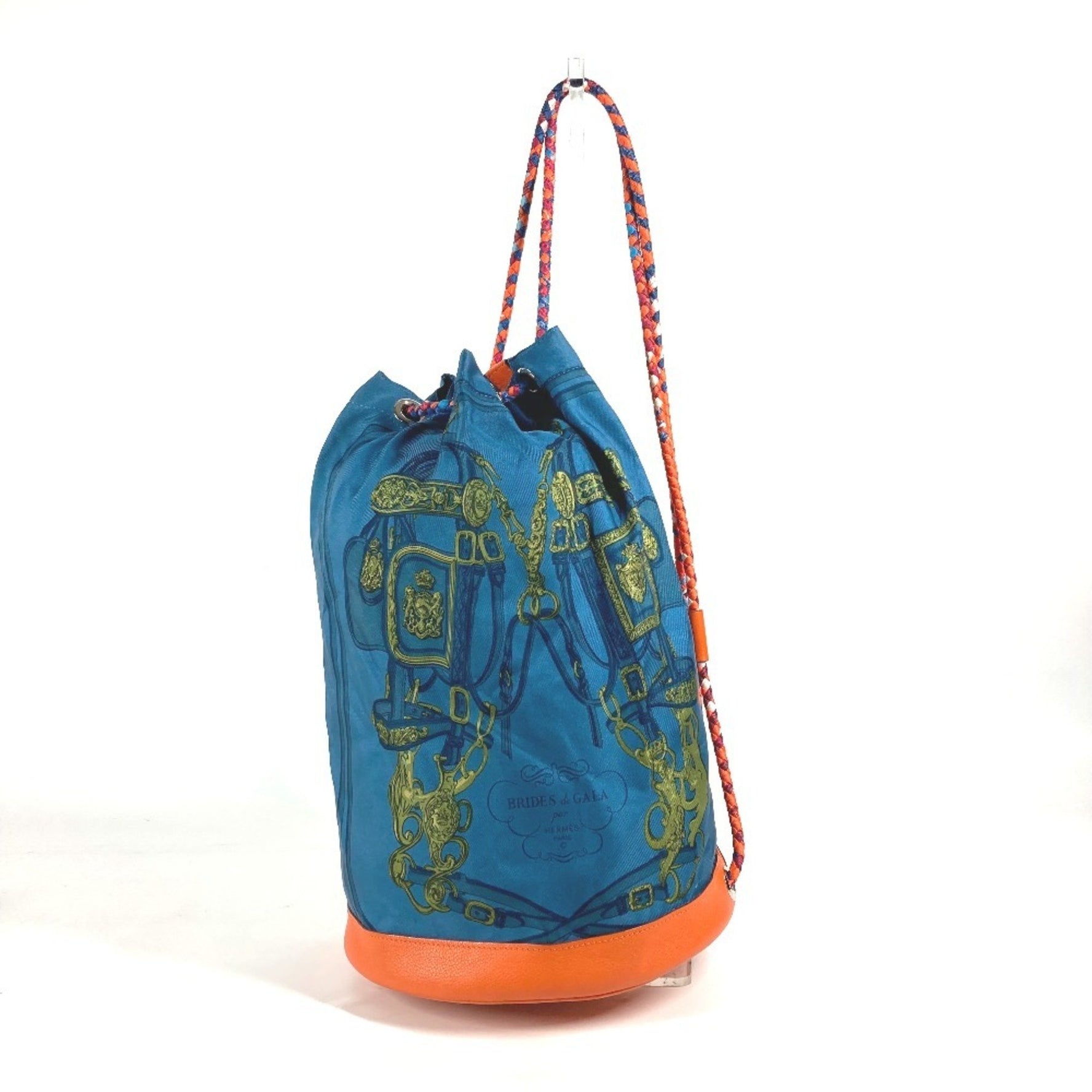 HERMES Soircool 22 Shoulder Bag Silk Leather Women's Orange