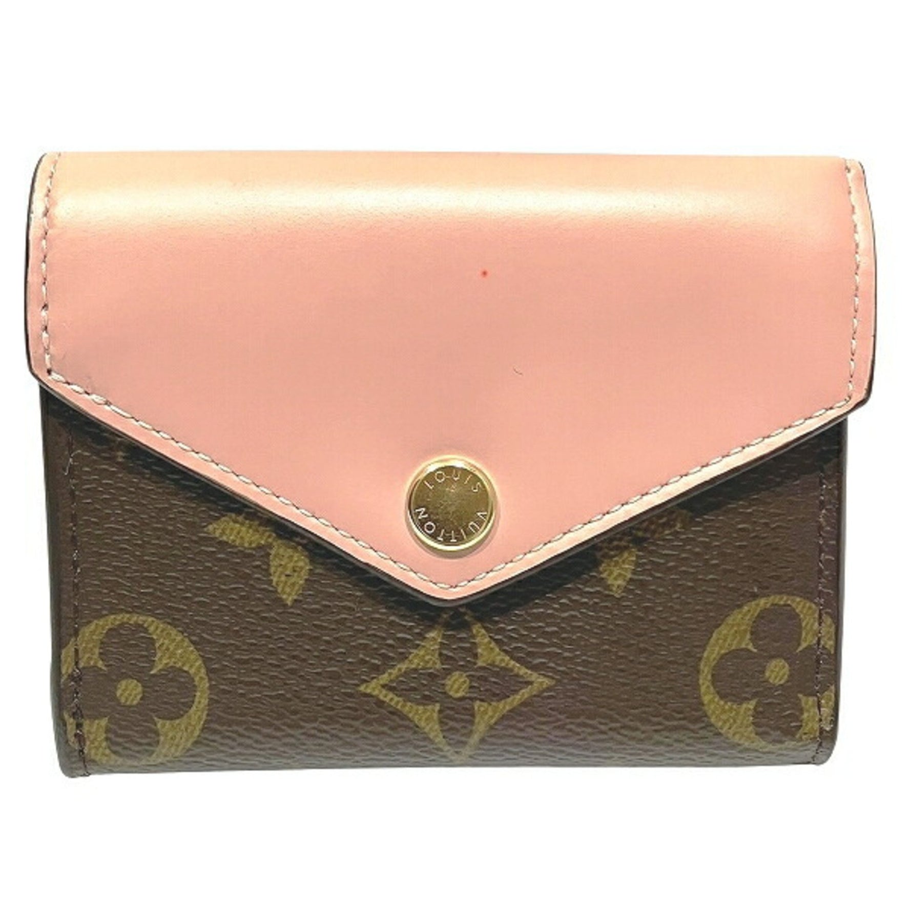 Louis Vuitton Monogram Portefeuille Zoe M62933 Rose Ballerine Tri-fold Wallet for Women