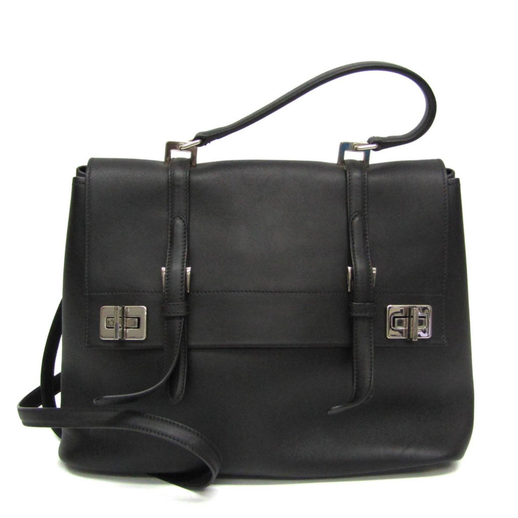 Prada Women's Leather Handbag,Shoulder Bag Black