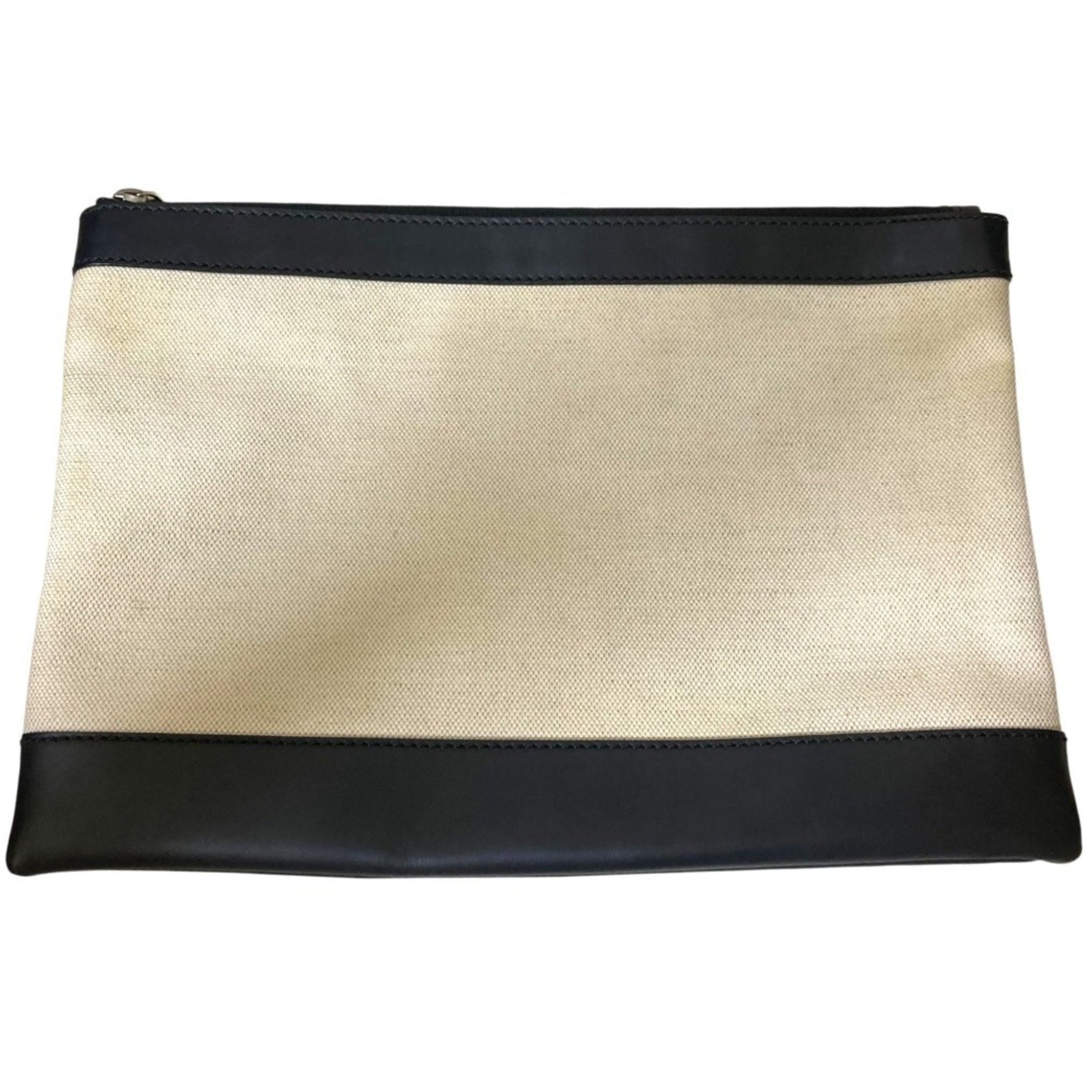 BALENCIAGA Clutch Bag Black x Natural Men's