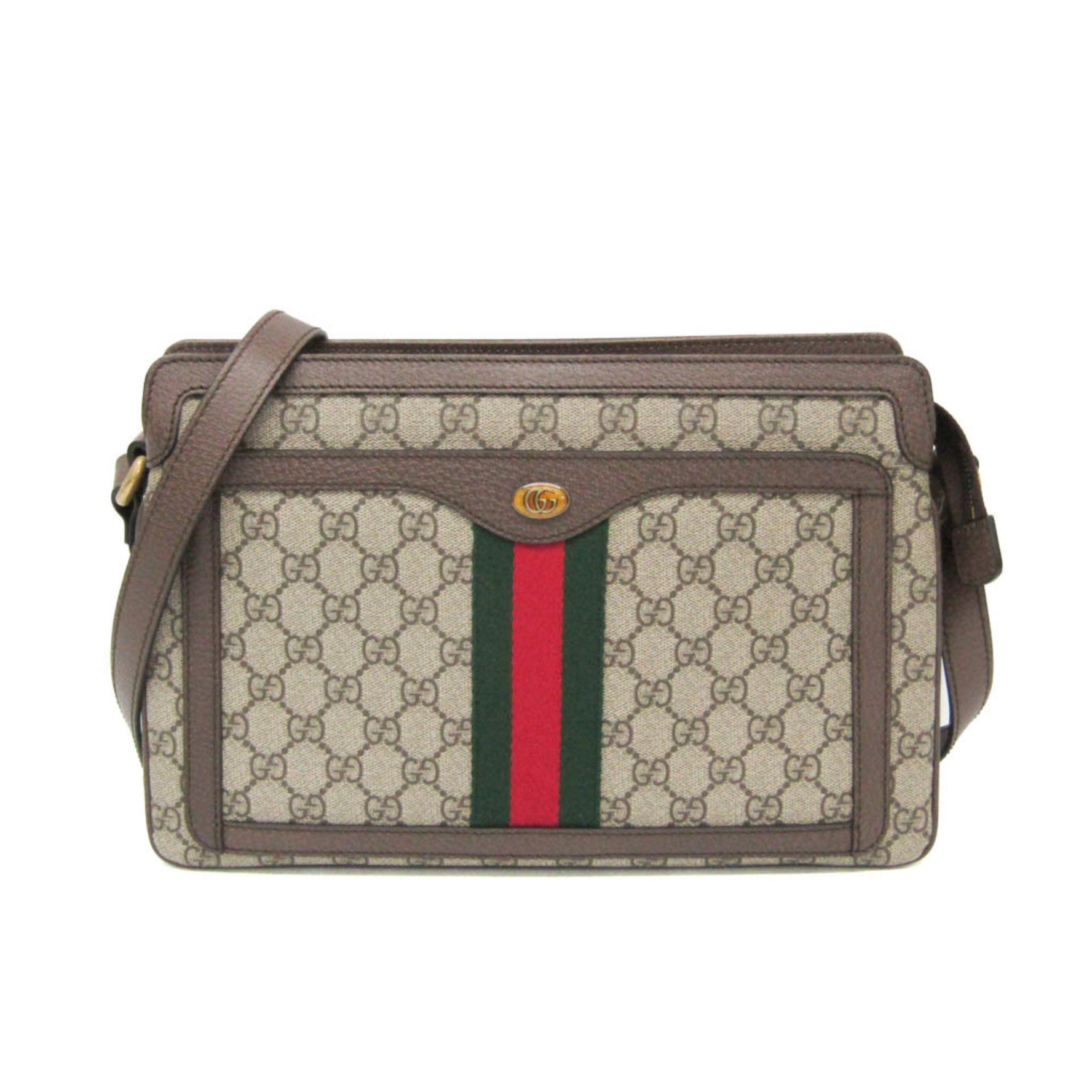 Gucci Medium Women's GG Supreme,Leather Shoulder Bag Beige,Brown