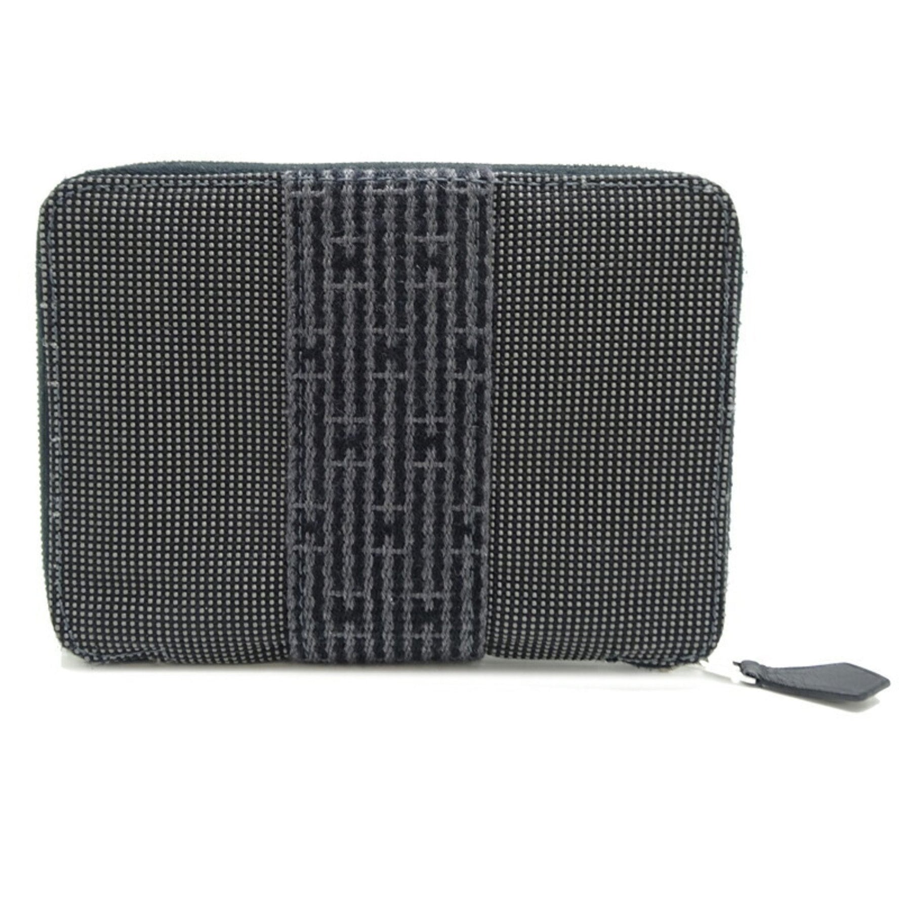 Hermes Air Line Purse PM Men's Bi-fold Wallet Polyester Grey