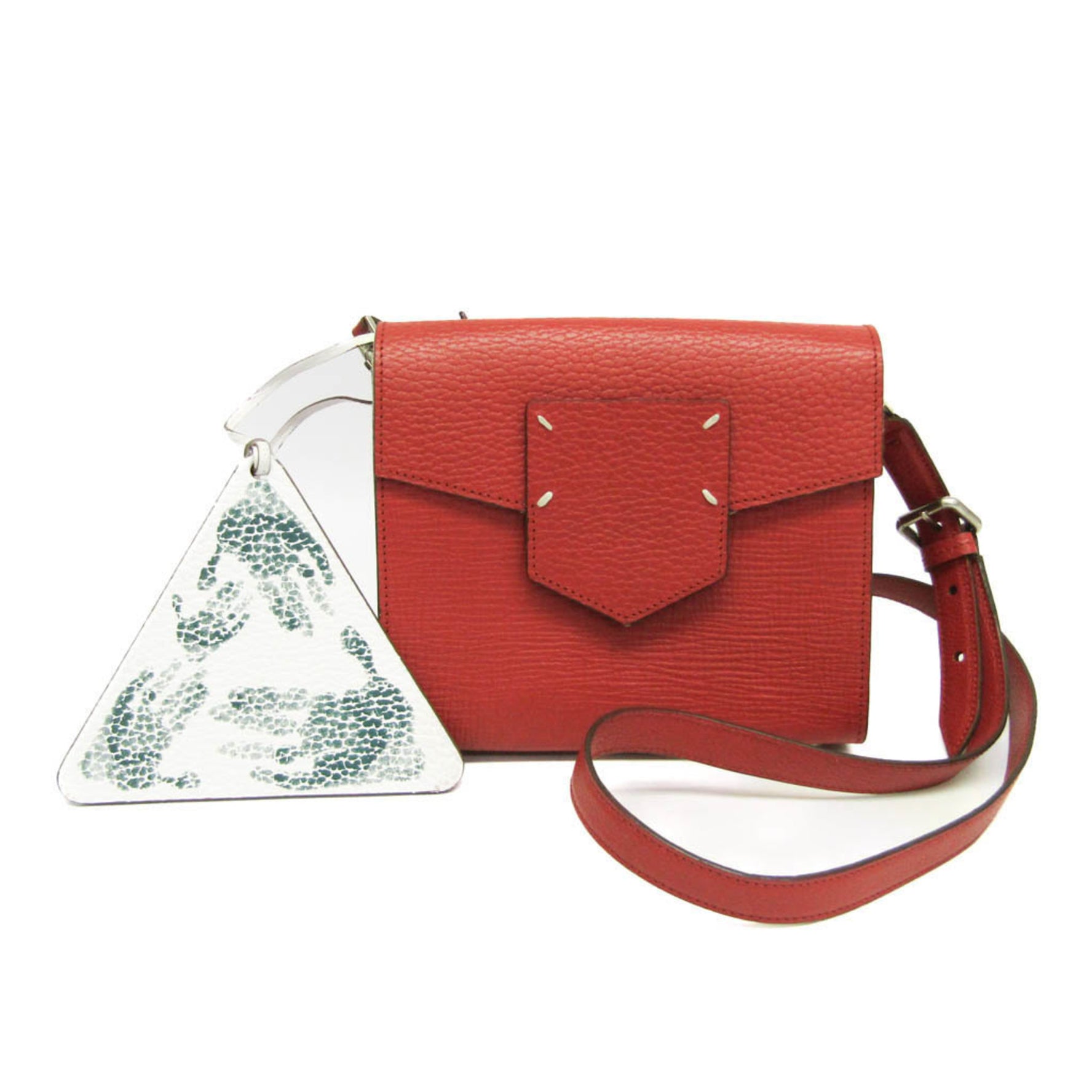 Maison Margiela Leather Shoulder Bag Dark Red