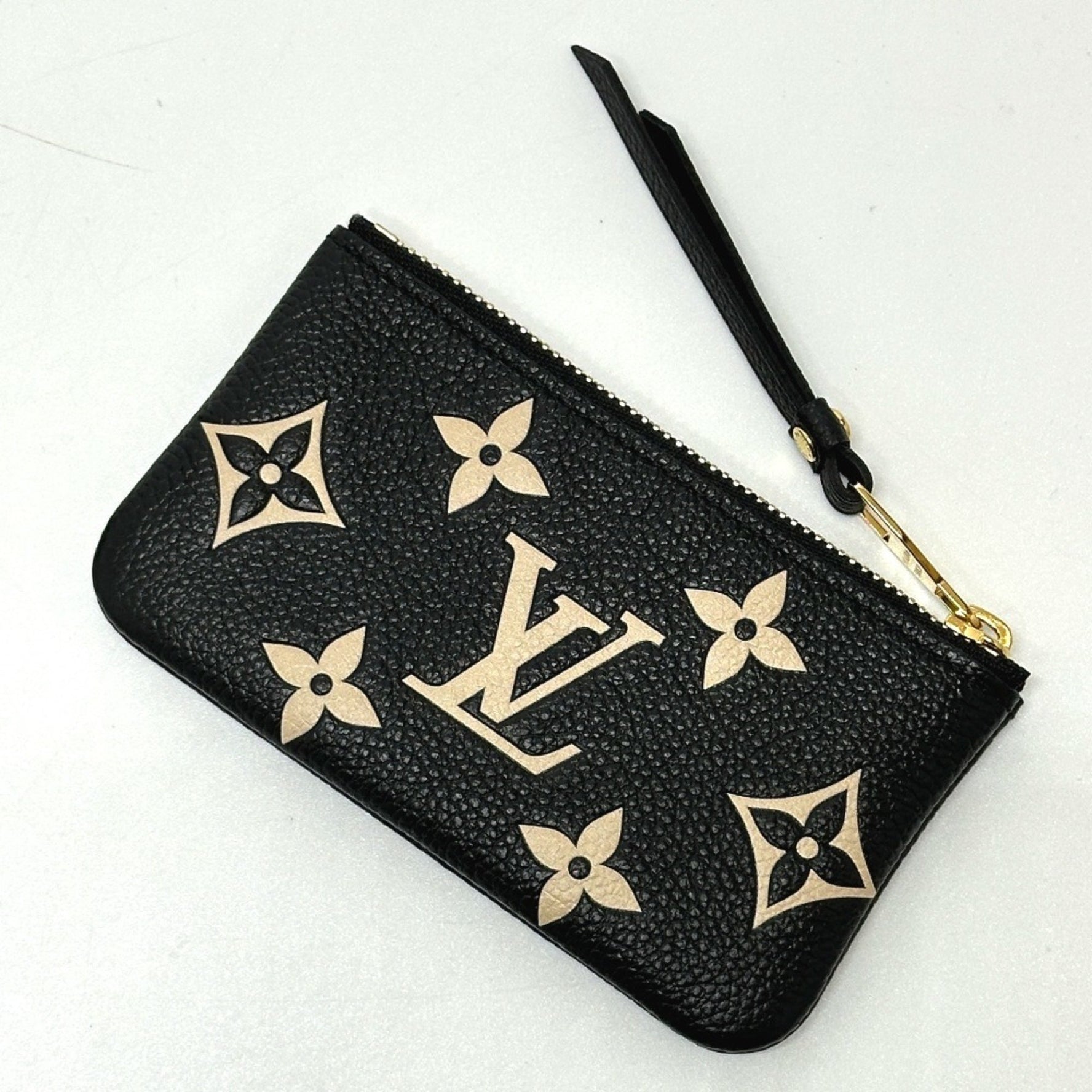 LOUIS VUITTON M80885 Monogram Empreinte Pochette Cle Coin Case in Leather, Women's, Black